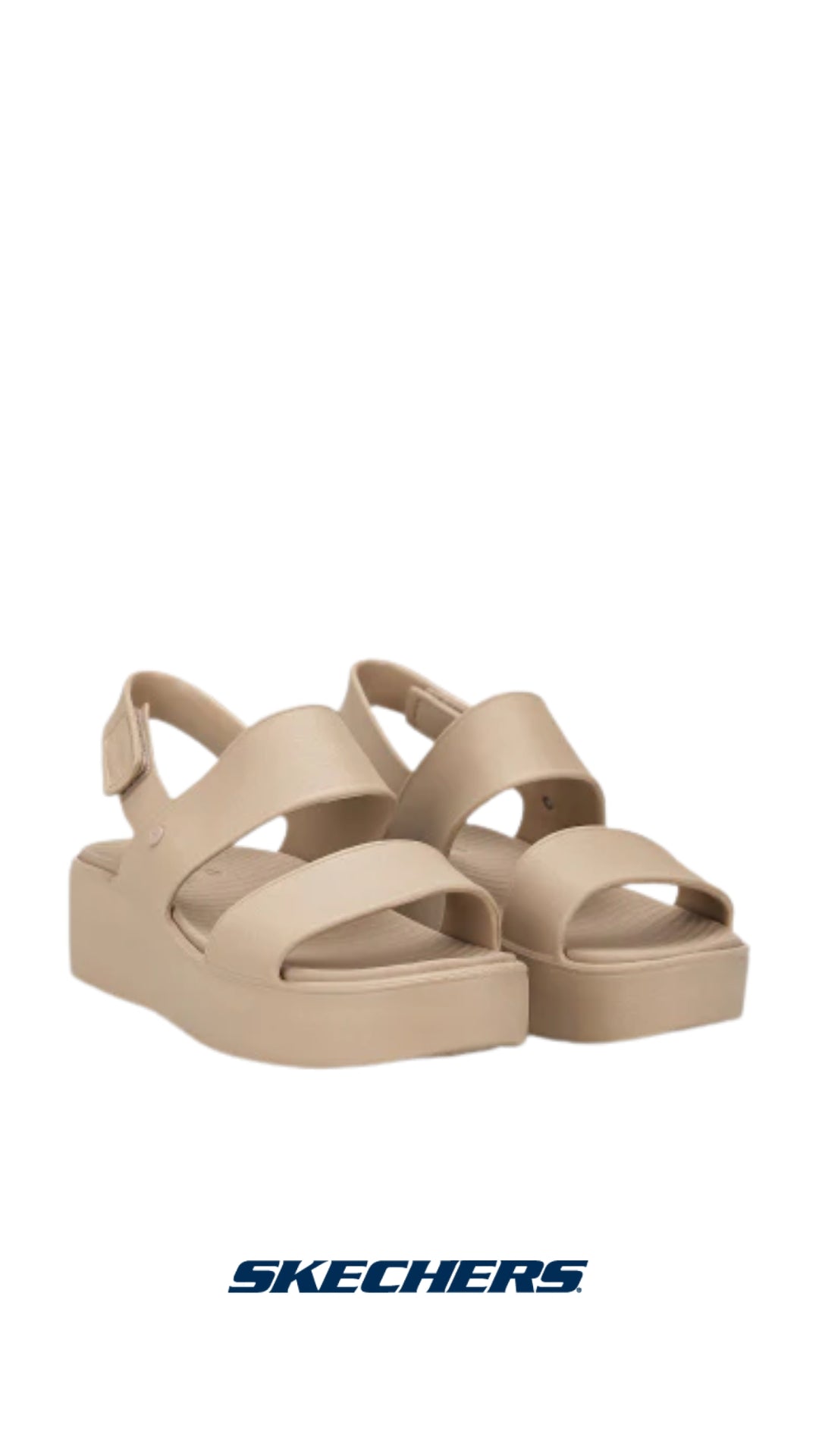 Sandalo Skechers Arch Fit® Taupe con Zeppa e Doppia Fascia