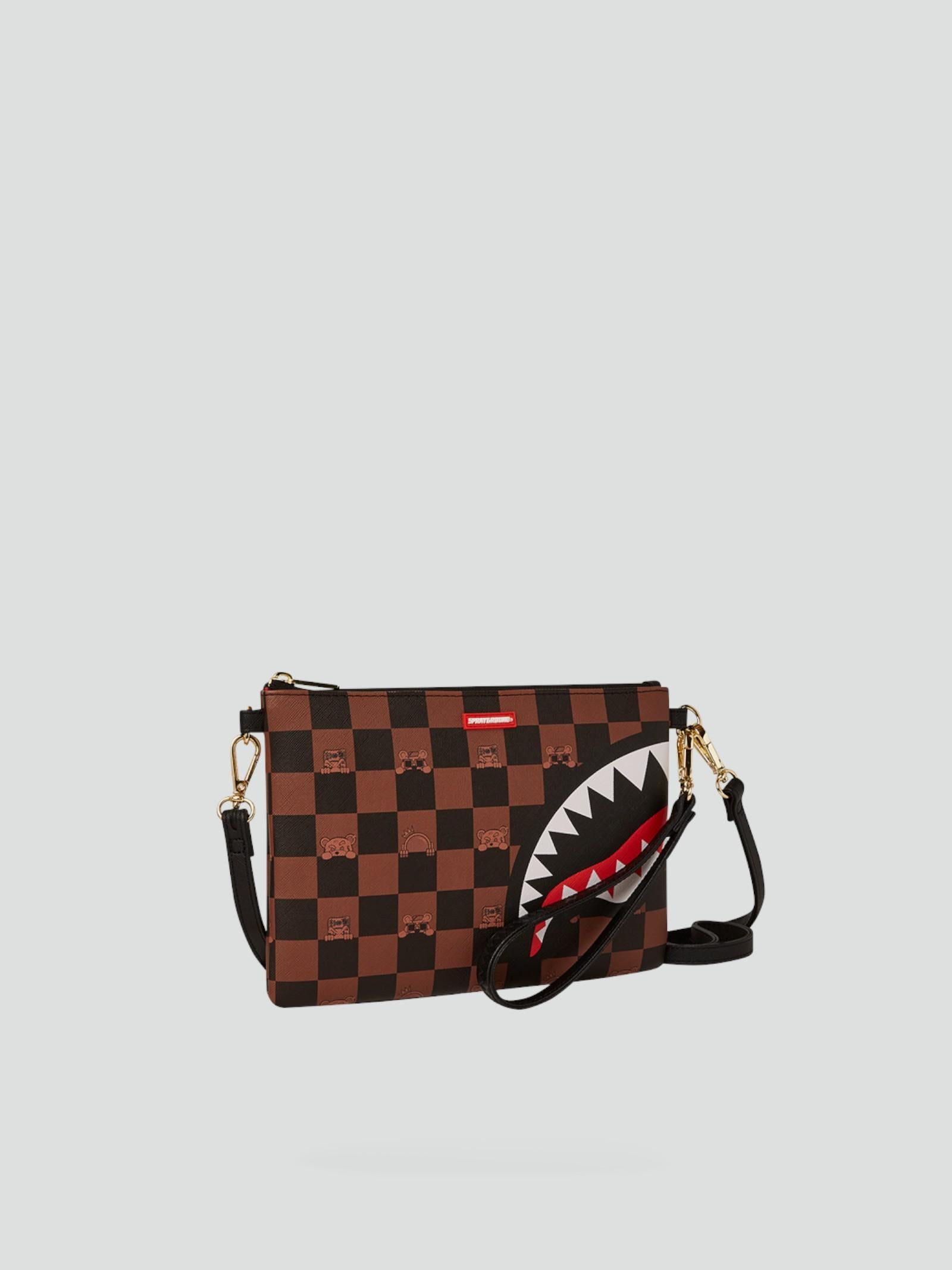 Pochette "Peeking Character" Check in PVC con Grafica Check
