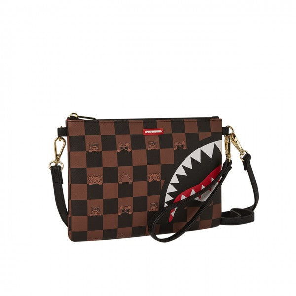 Pochette "Peeking Character" Check in PVC con Grafica Check