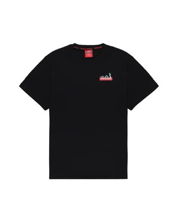 T-shirt "Shark in Atlanta" Nera con Stampa Digitale Fronte e Retro