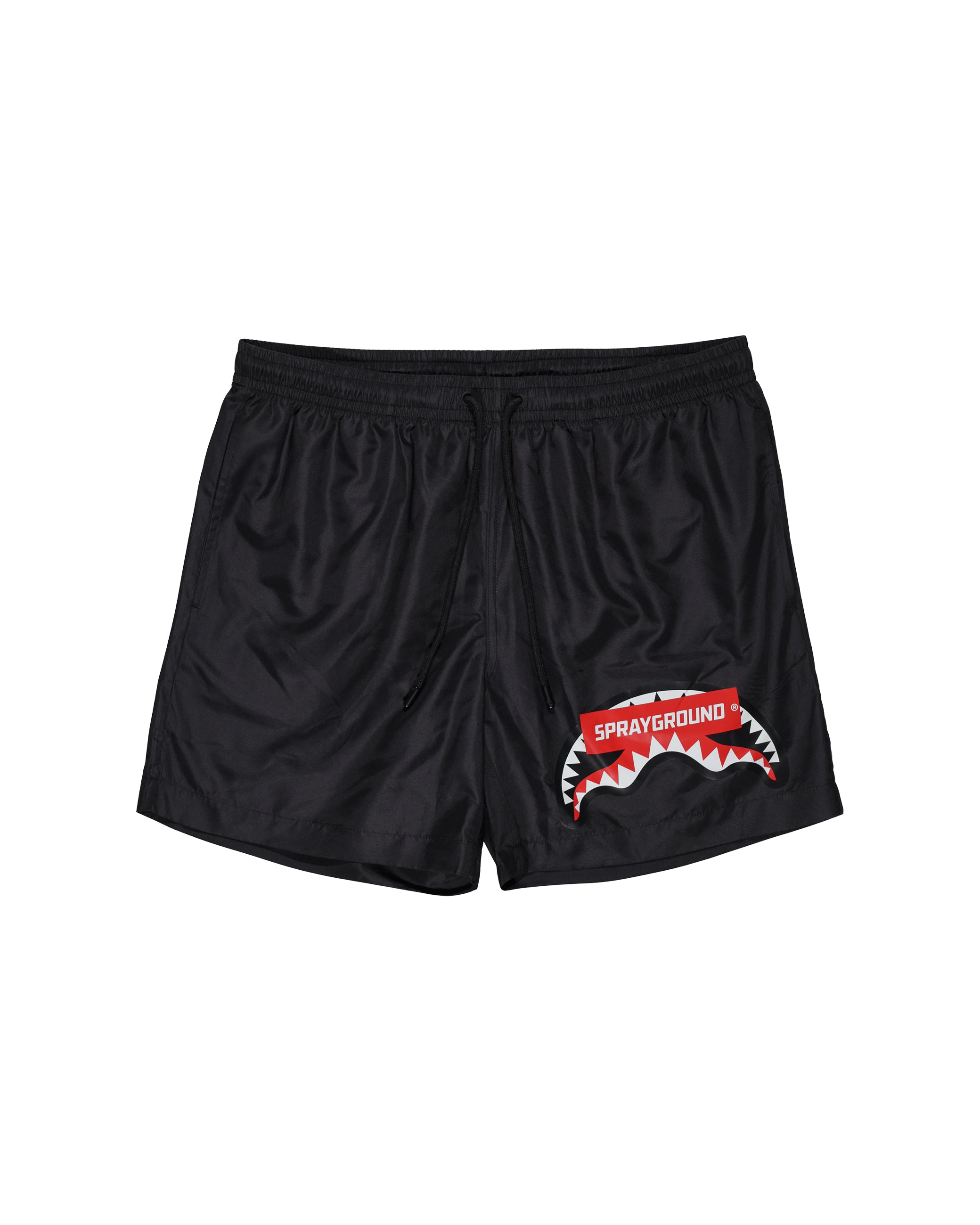 Costume da Bagno "Shark Patch" Nero con Tasca Posteriore