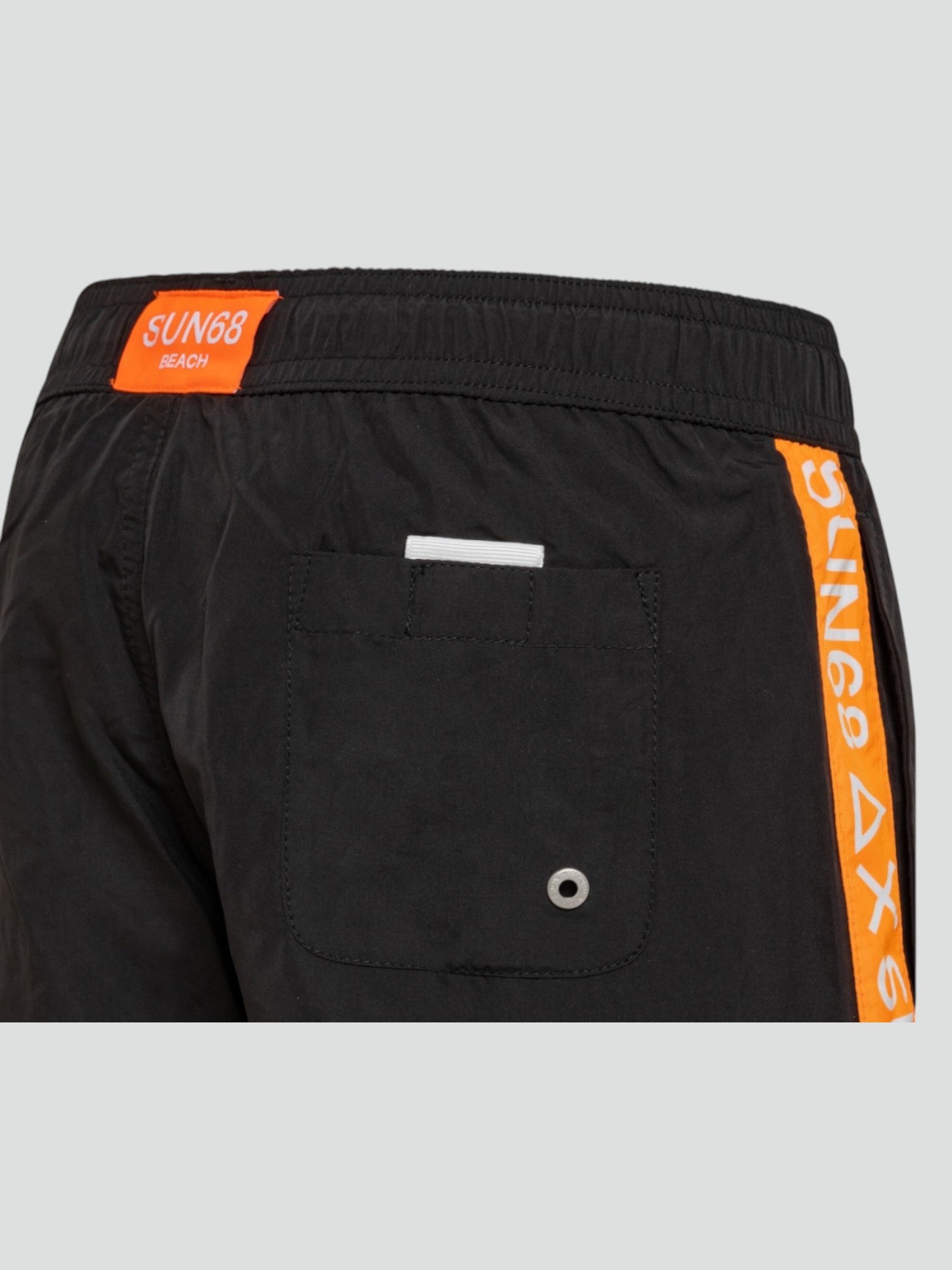 Costume Mare Bambino SUN68 con Strisce Laterali arancio Fluo