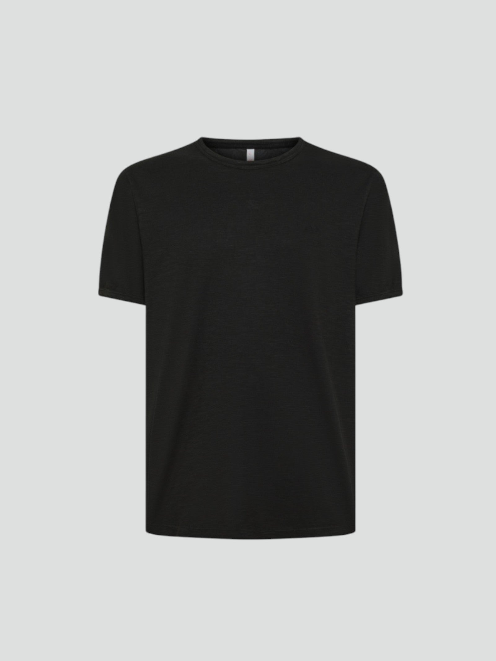 T-shirt nera da uomo con logo ricamato