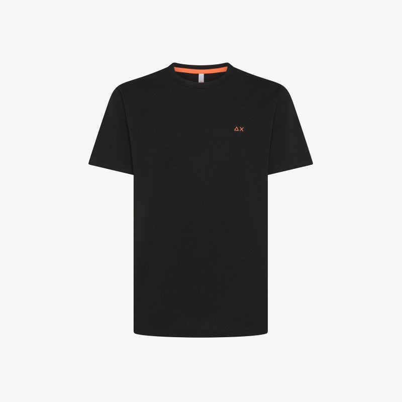 T-shirt Nera con Logo Fluo Sun68