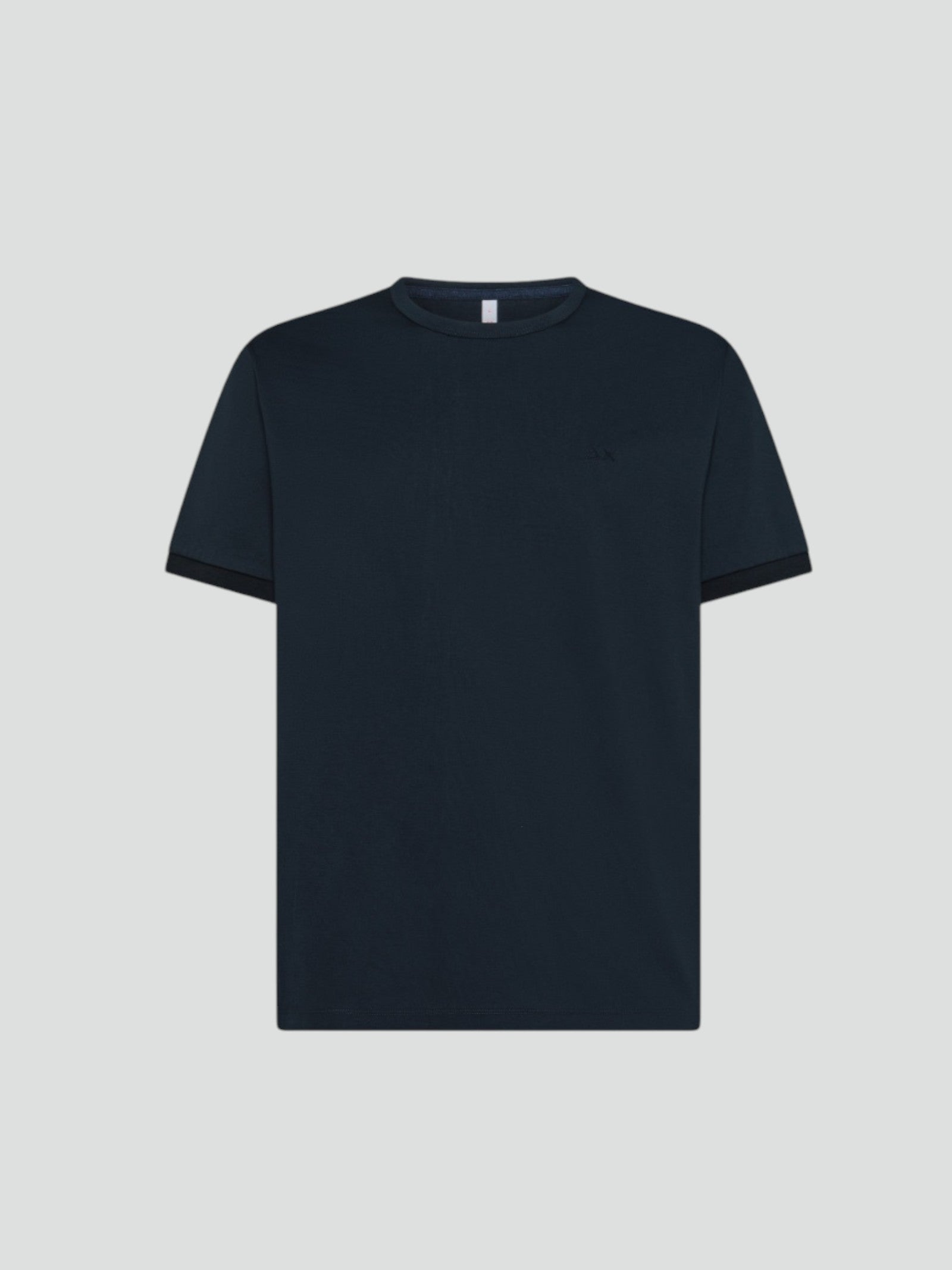 T-shirt navy da uomo in jersey mercerizzato con logo tono su tono