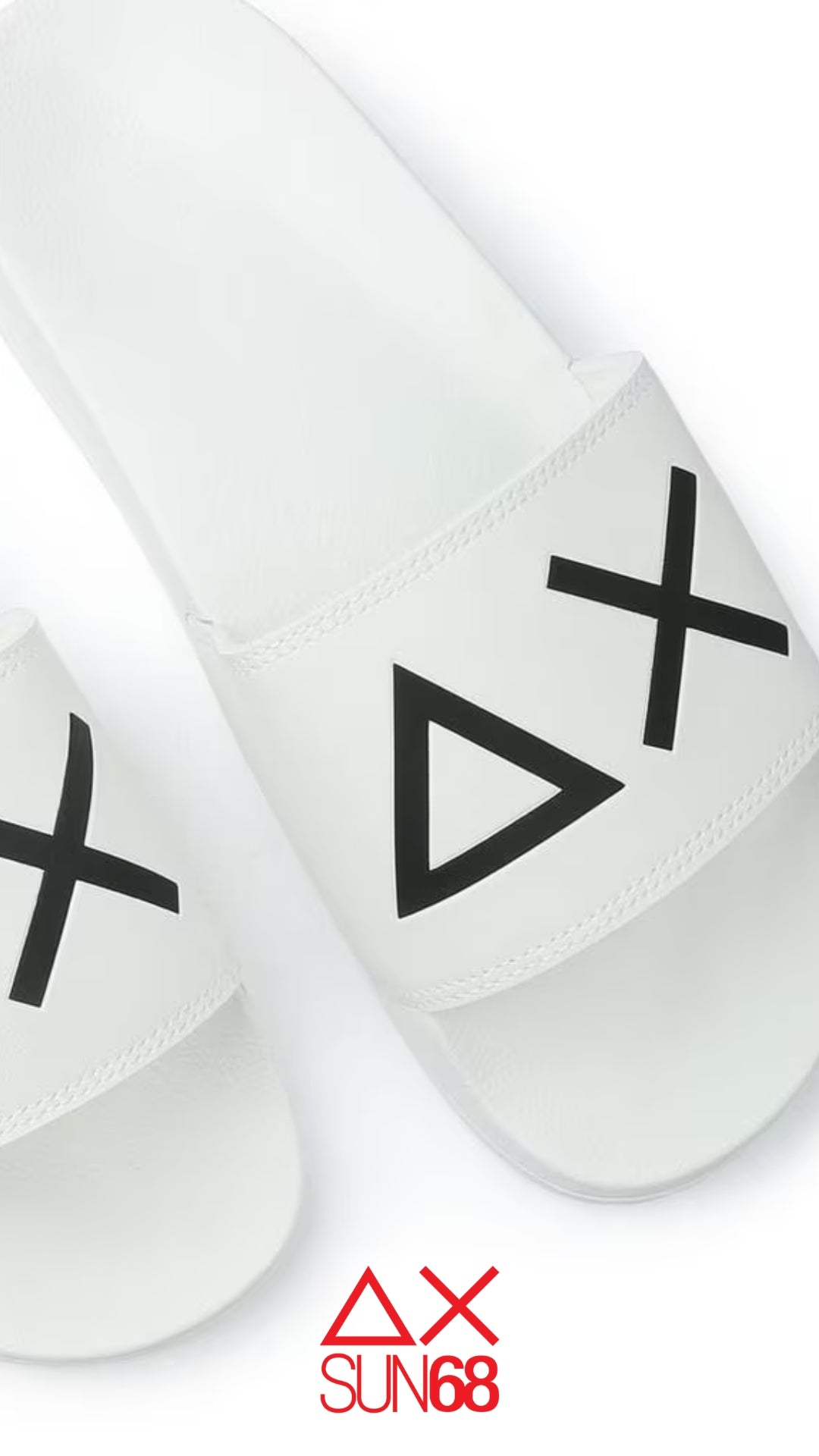 Ciabatte uomo bianche con logo Sun68 nero