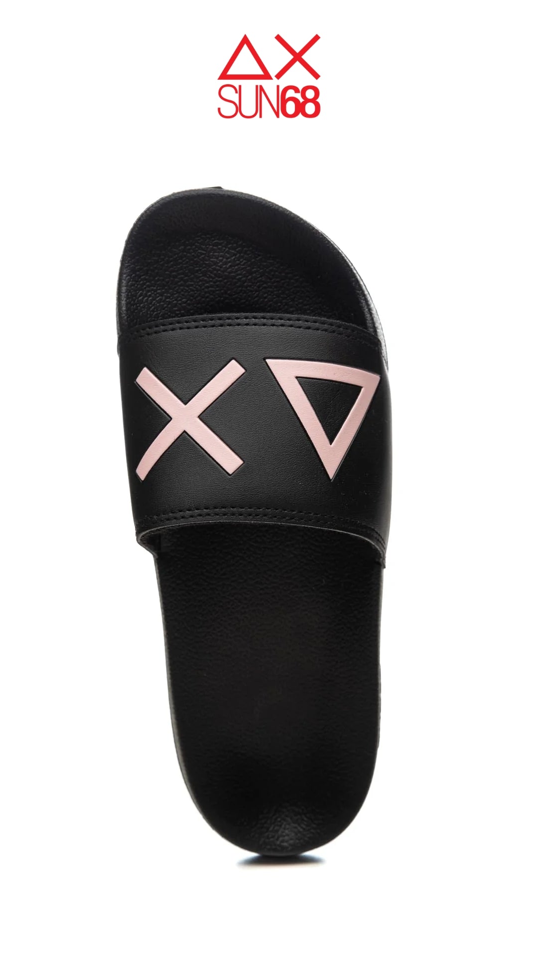 Ciabatte Sun68 nere con logo Sun68 rosa
