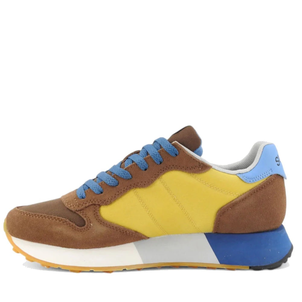 Sneakers giallo e Marrone in Nylon e Suede