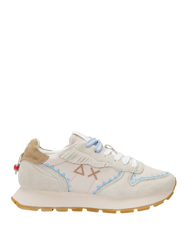Sneakers "Ally Solid Nylon" Beige con Dettagli Azzurri