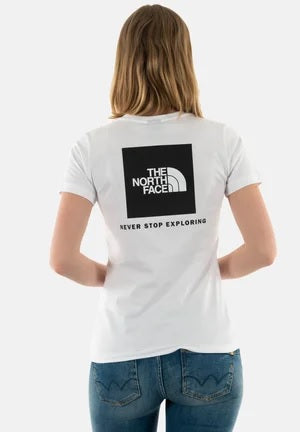 T-shirt Donna Bianca con Box Logo Retro