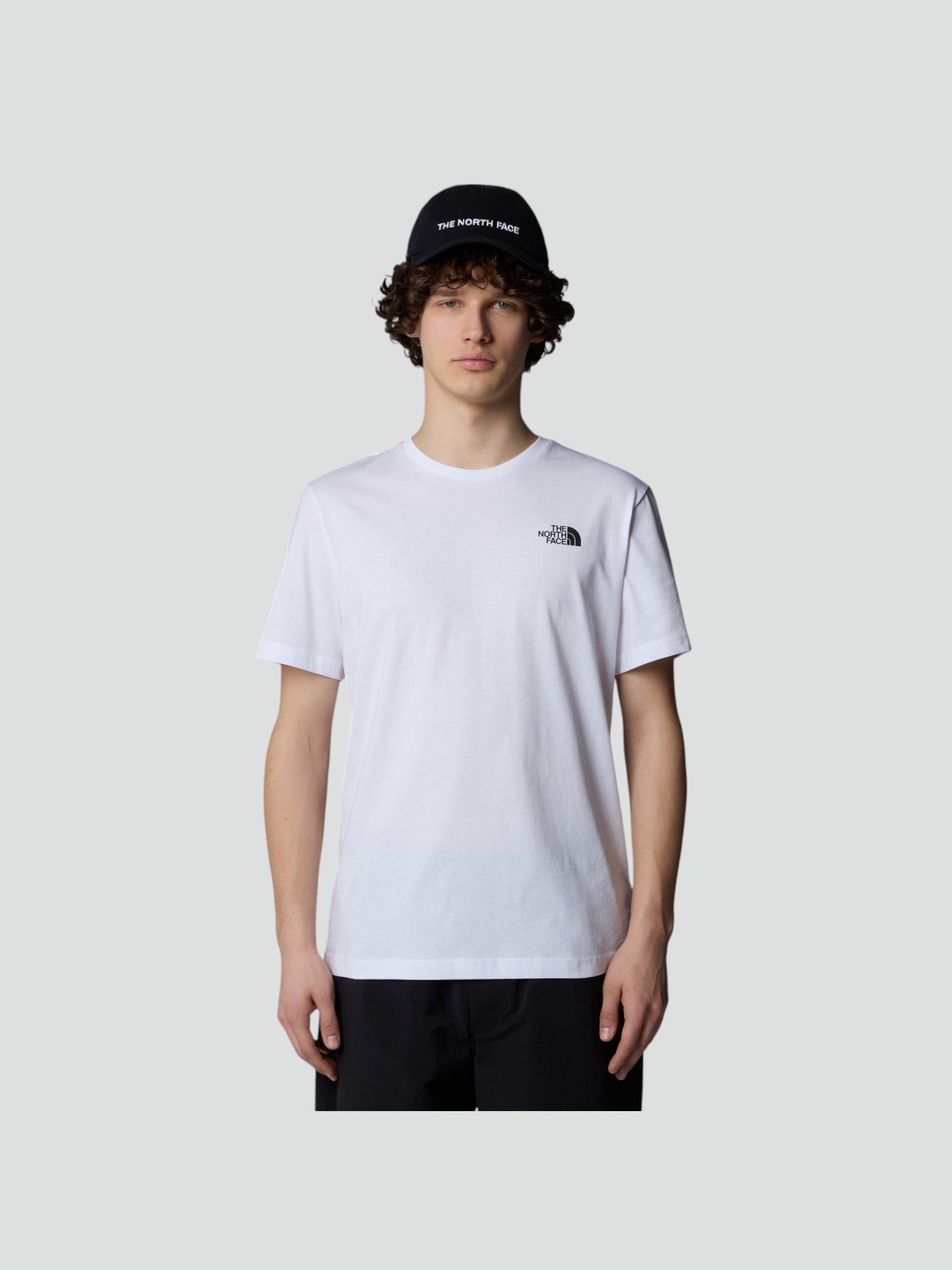 T-shirt bianca con logo a Contrasto nero