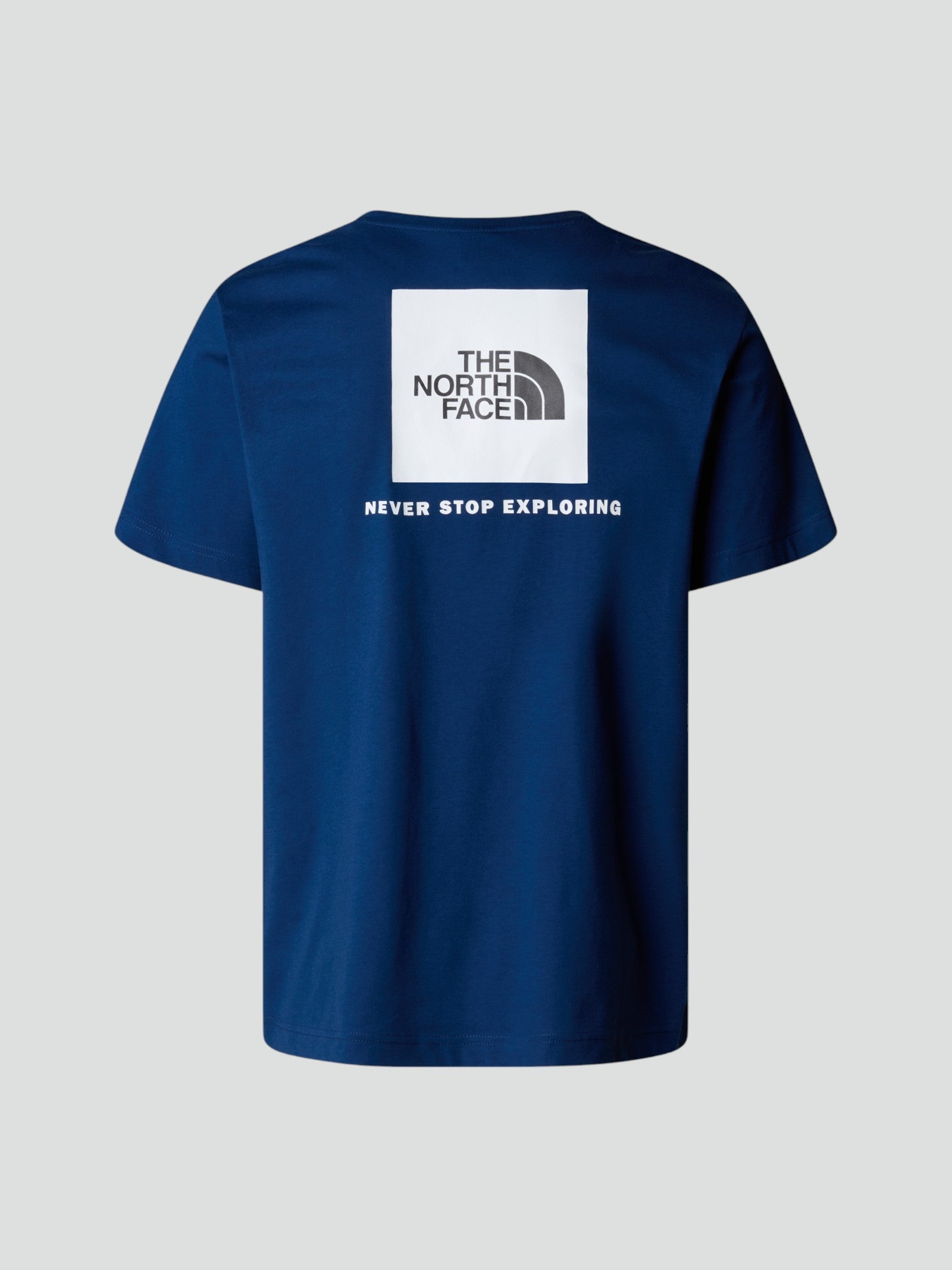 T-shirt Uomo Girocollo Blu con Logo Frontale bianco e Box Logo Retro