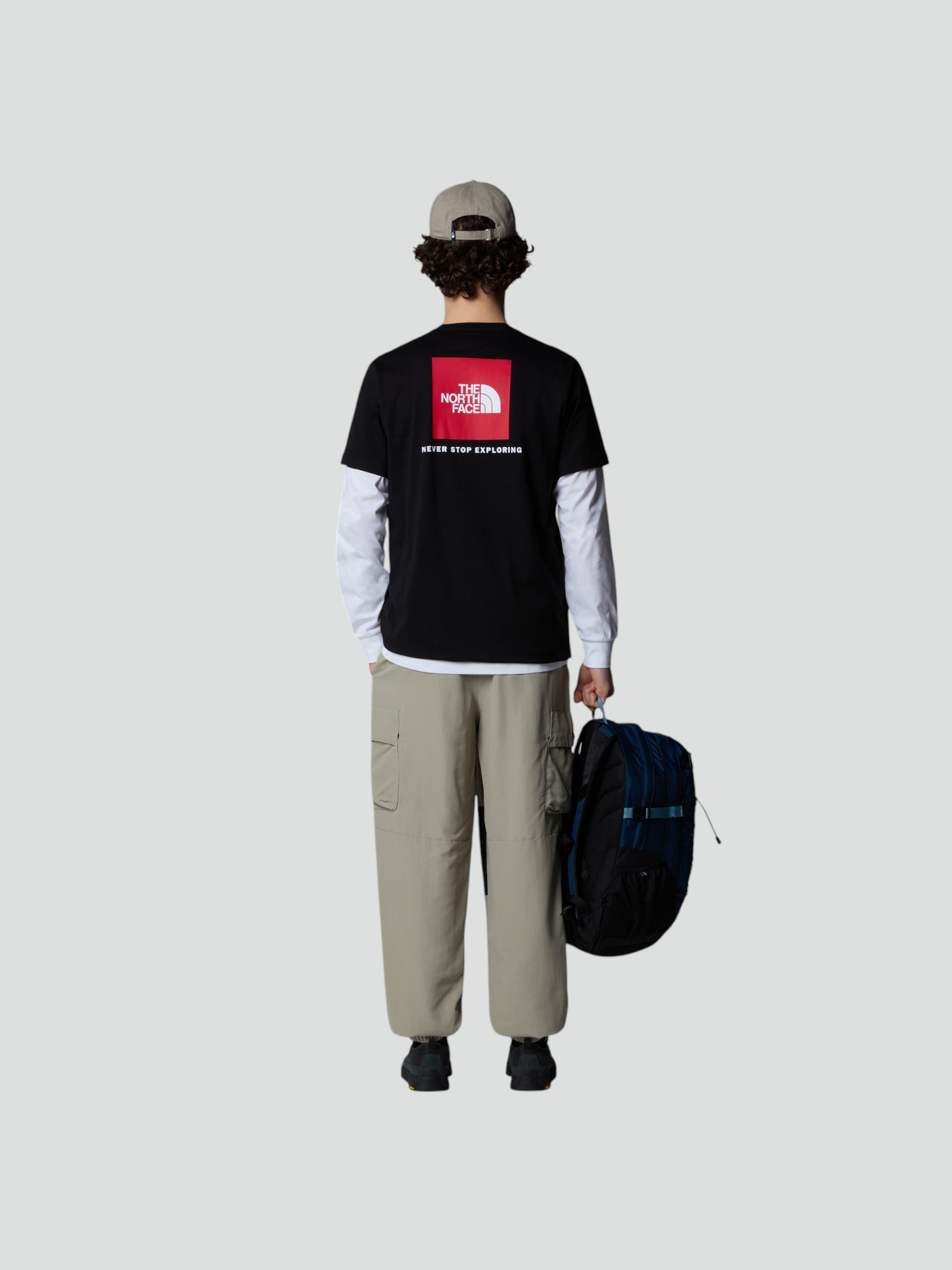 T-shirt Nera Uomo Girocollo con Logo Frontale bianco e Box Logo