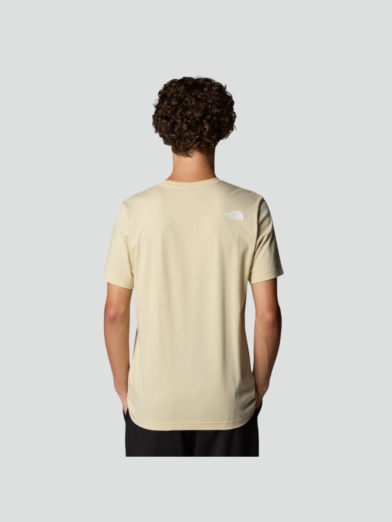 T-shirt beige Uomo Girocollo con Logo Frontale Grande e Logo Retro<BR/>