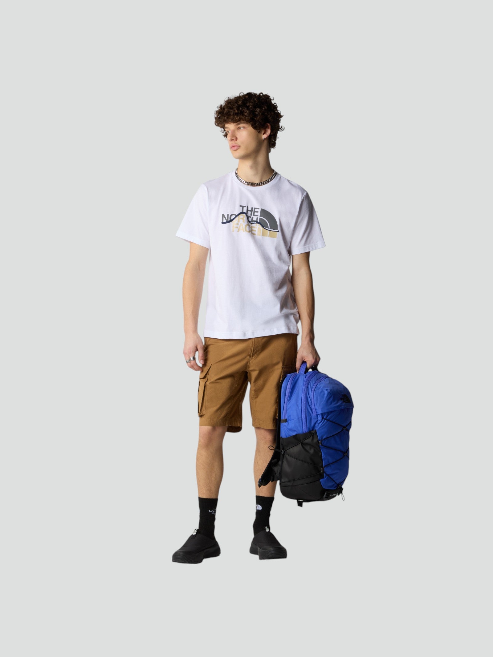 T-shirt Uomo Bianca con Logo Grafico Oversize