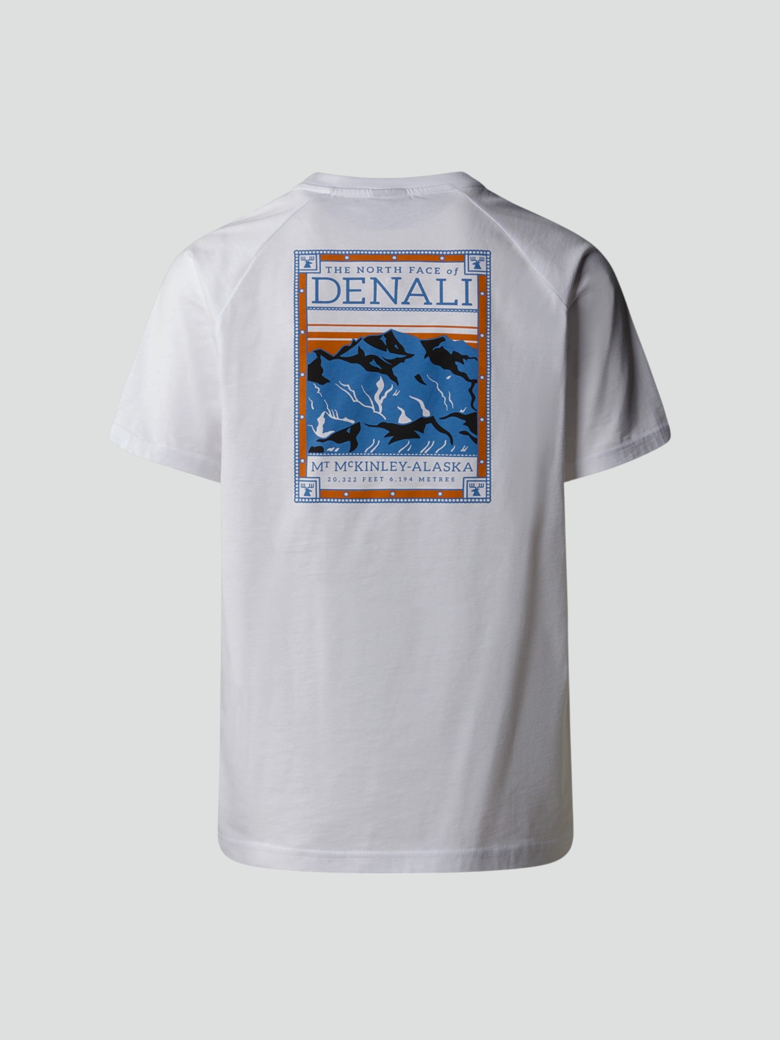 T-shirt Uomo Bianca con Grafica "Denali" Retro