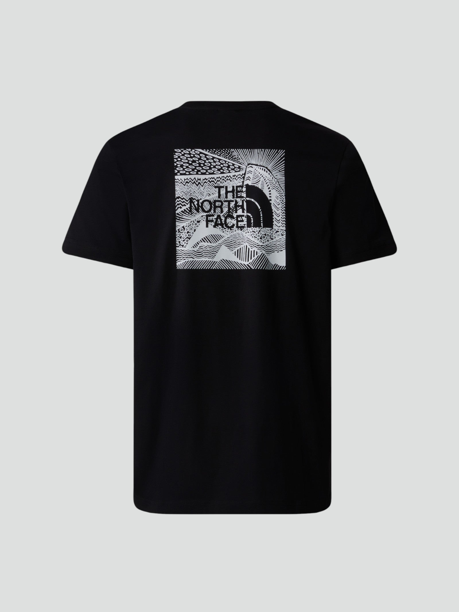 T-shirt Uomo nera con Grafica Montagna Retro