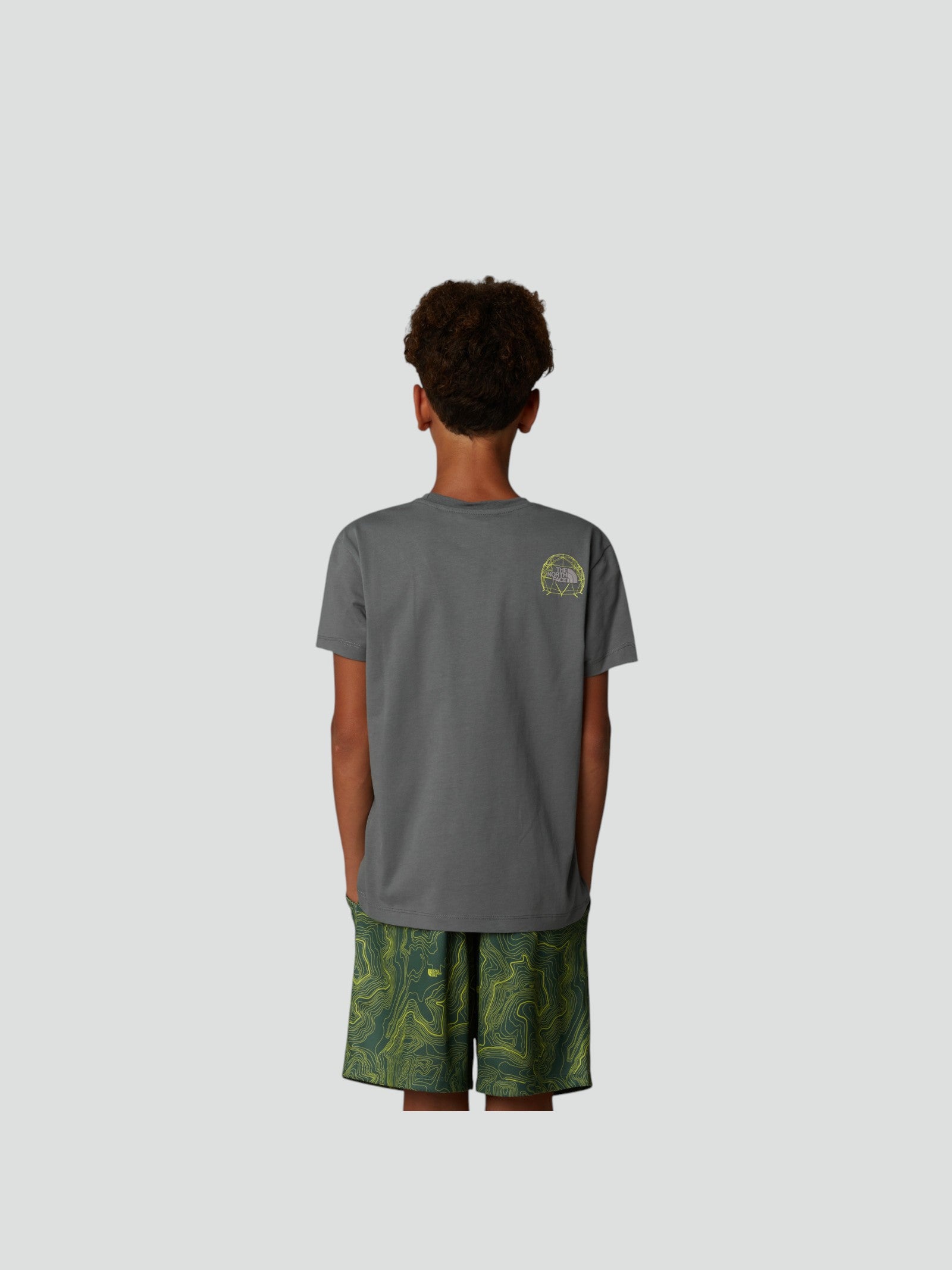 T-shirt Verde Bambino - Girocollo con Logo Frontale Grande e Logo Retro