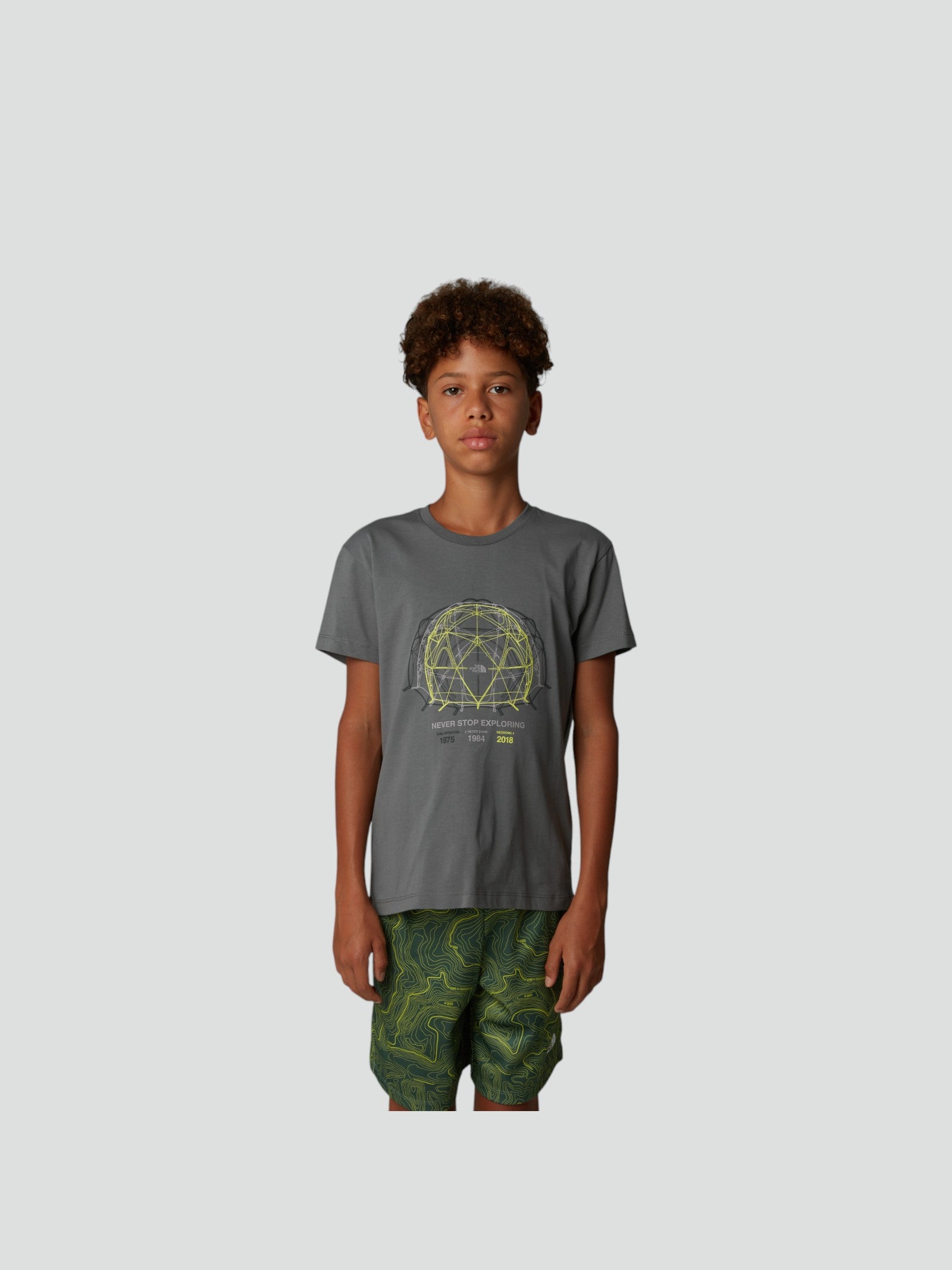 T-shirt Verde Bambino - Girocollo con Logo Frontale Grande e Logo Retro