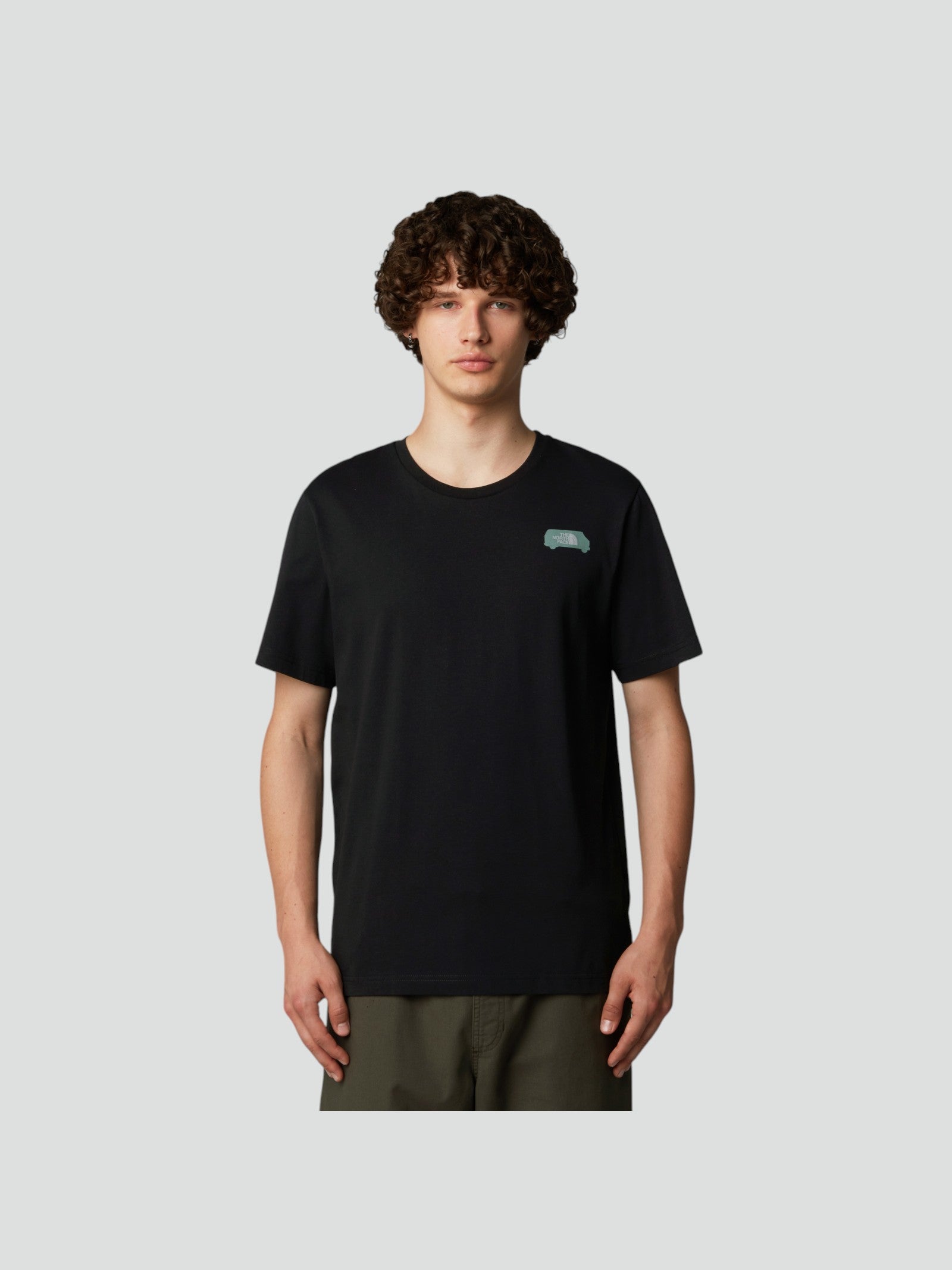 T-shirt Uomo nera con Grafica Van verde sul Retro