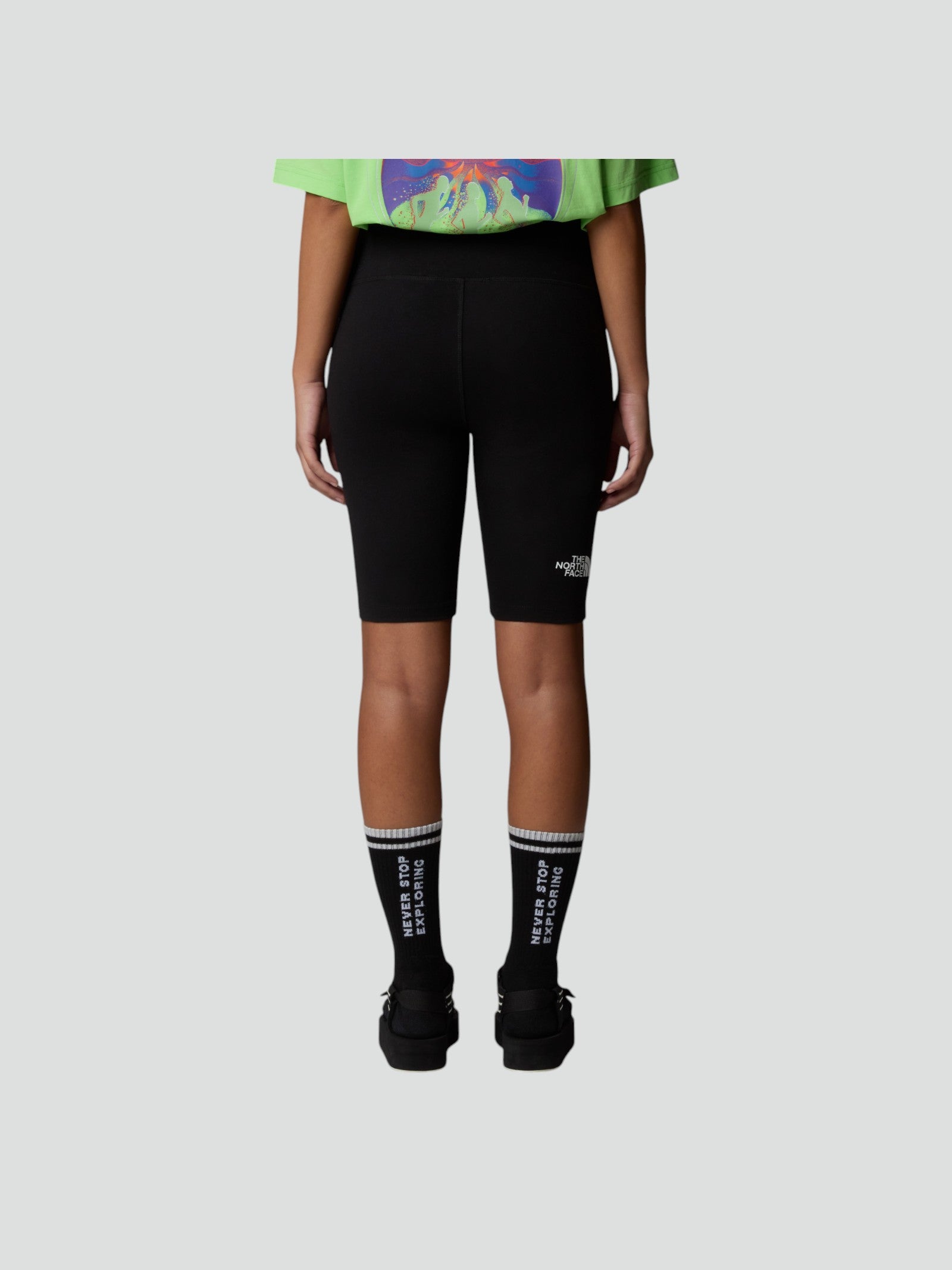 Leggings Ciclista Neri Donna con Vita Elasticizzata e Cuciture Piatte