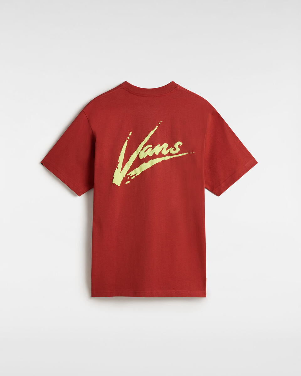T-shirt Ruggine in cotone con logo Vans giallo fluo