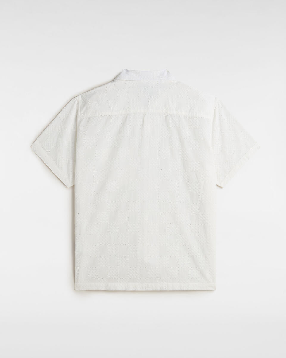 Camicia bowling Bianco Panna in Cotone Ricamato