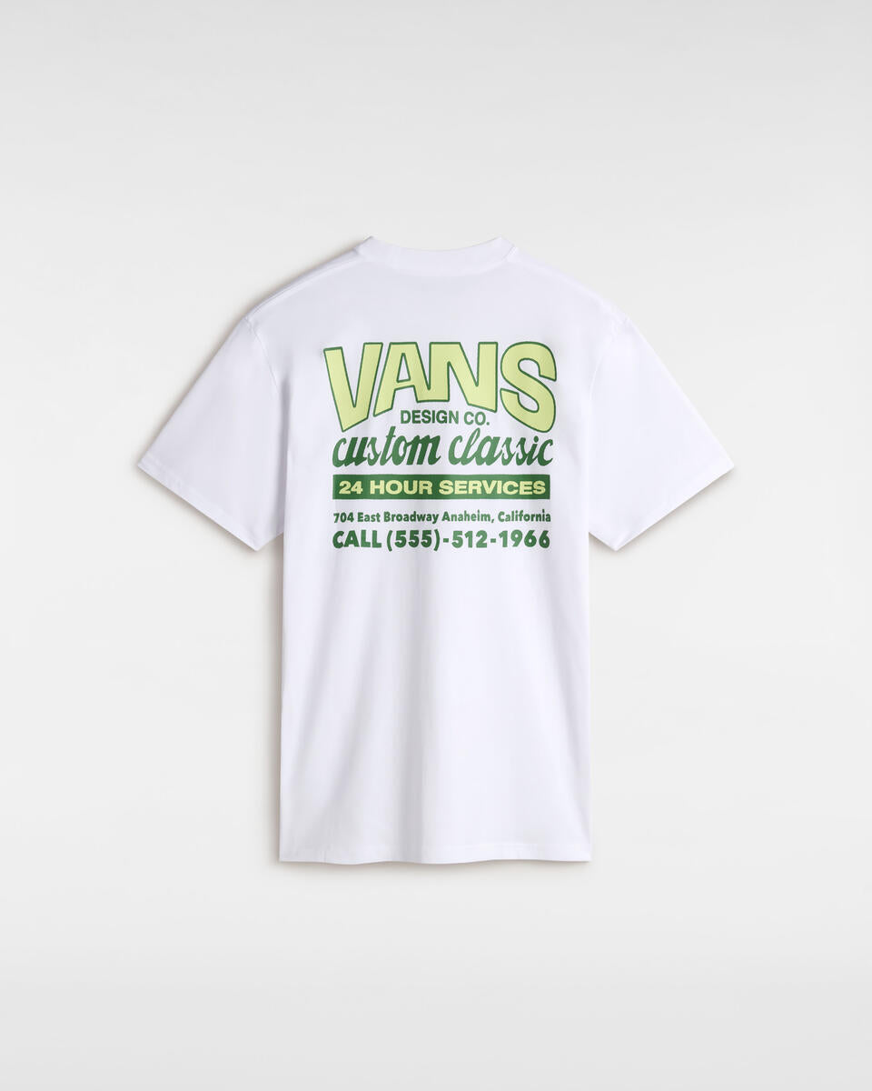 T-shirt "Custom Classic" Bianca con Grafica Design Co. in Verde Fluo