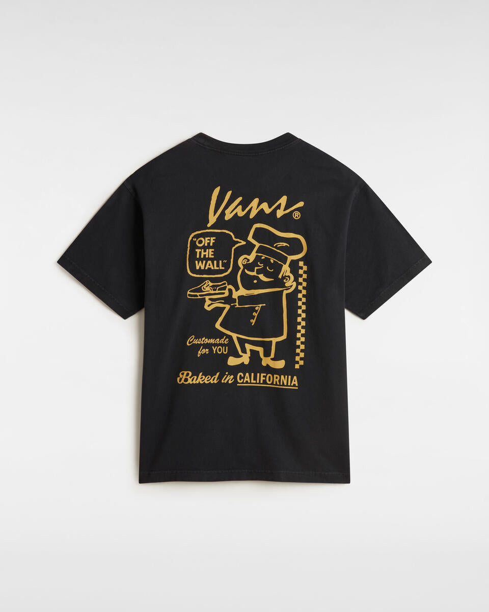 T-shirt "Baked in California" Nera con Grafica Illustrata Retro