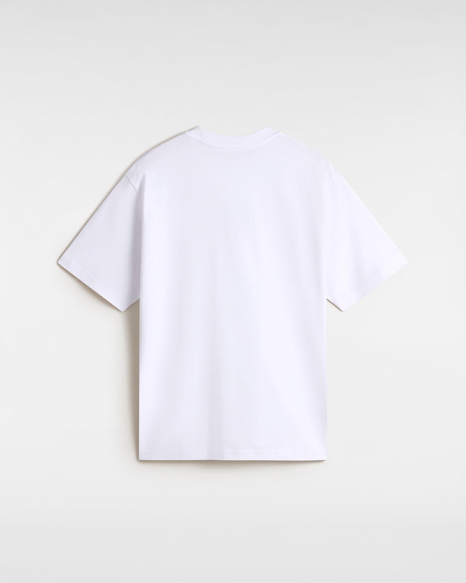 T-shirt "P56" Bianca con Mini Skate Ricamato