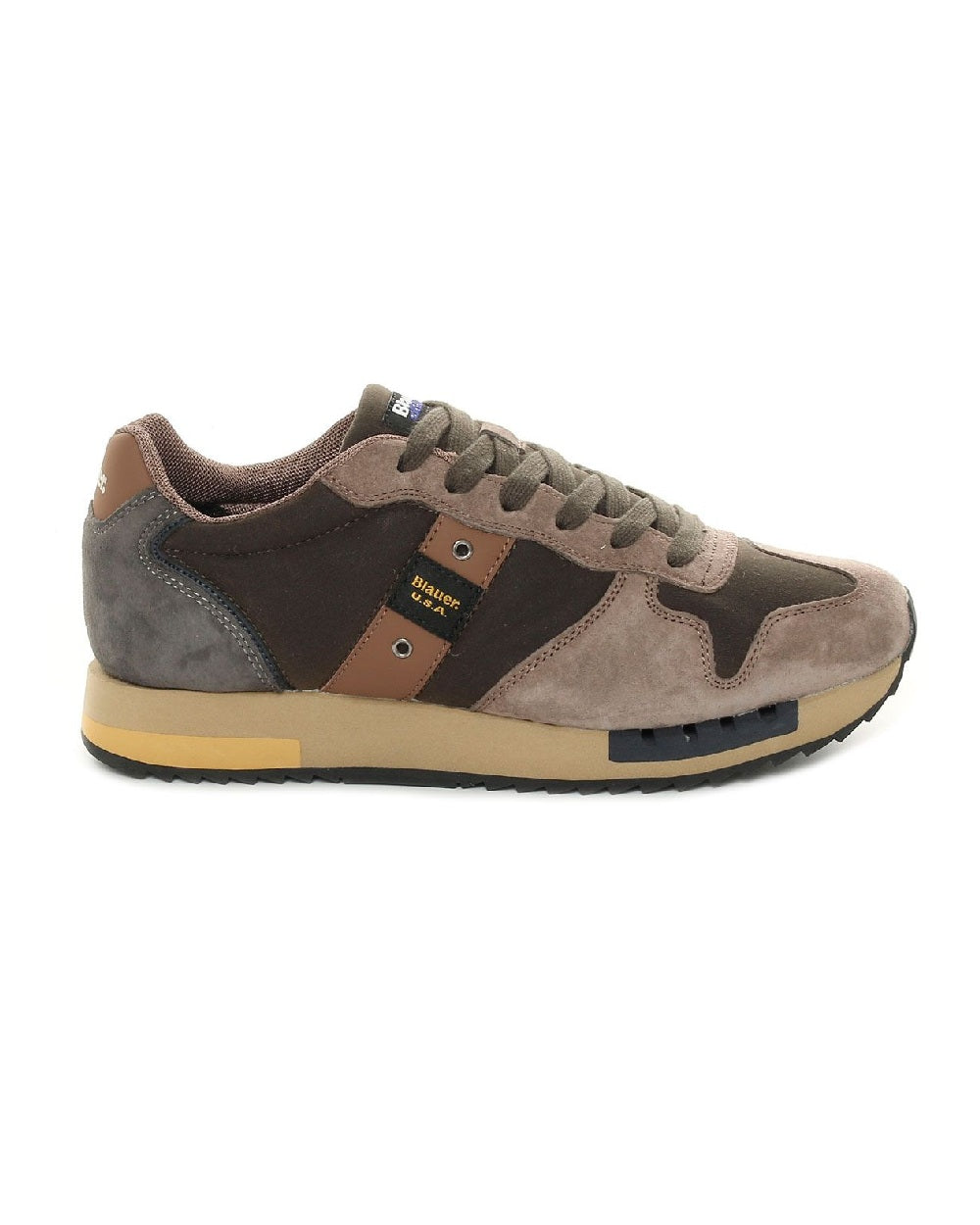 Sneakers Blauer uomo queens 01 QUEENS 01 NUB MILTAU verde militare talpa<BR/>