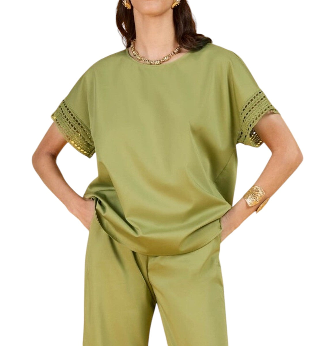 Blusa Elena Mirò donna 2163Z000049N 0A5 Avocado Verde<BR/>