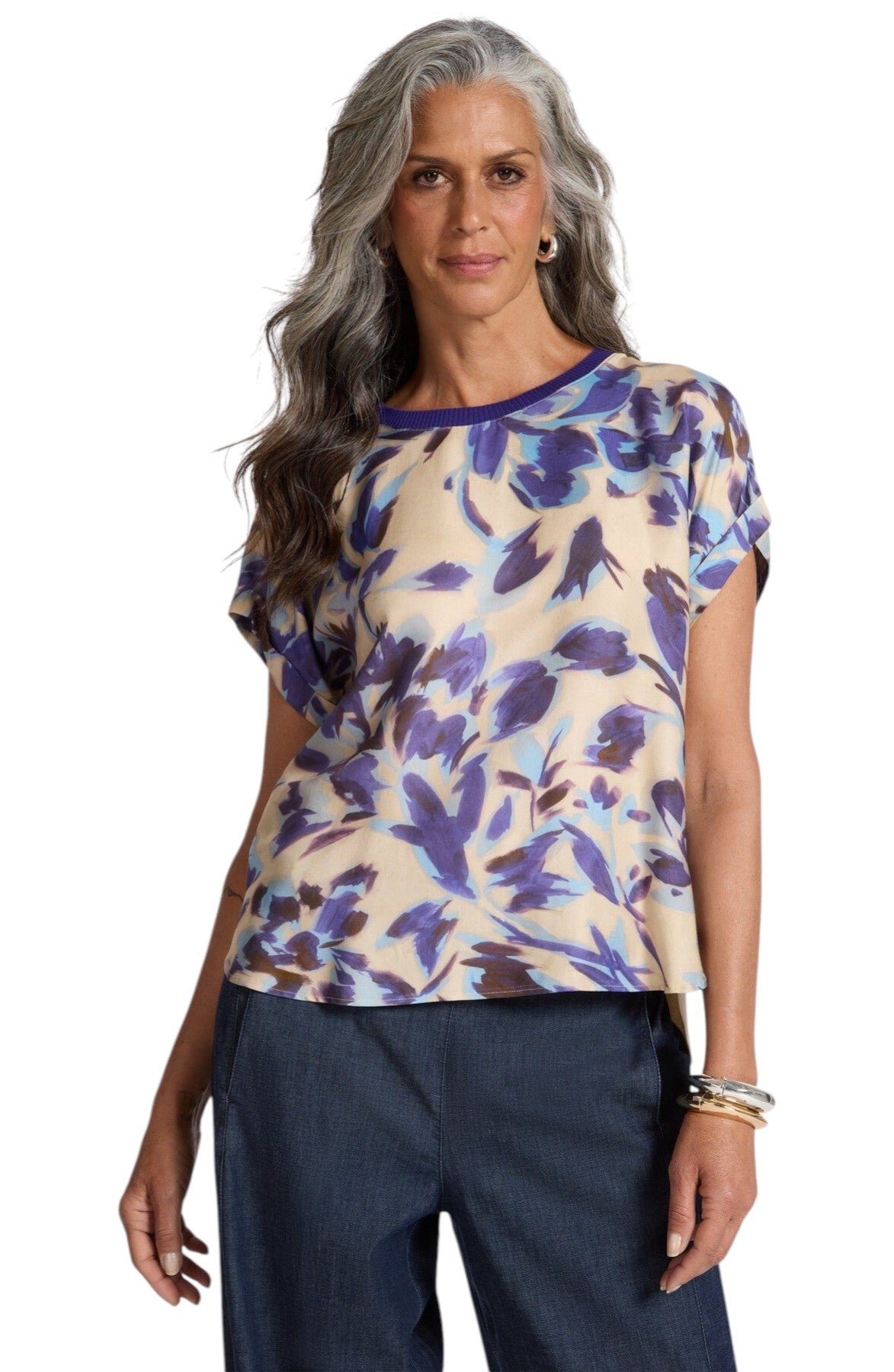 T-shirt Elena Mirò donna G084Z000603N 002 Online Selection Multicolor Burro<BR/>