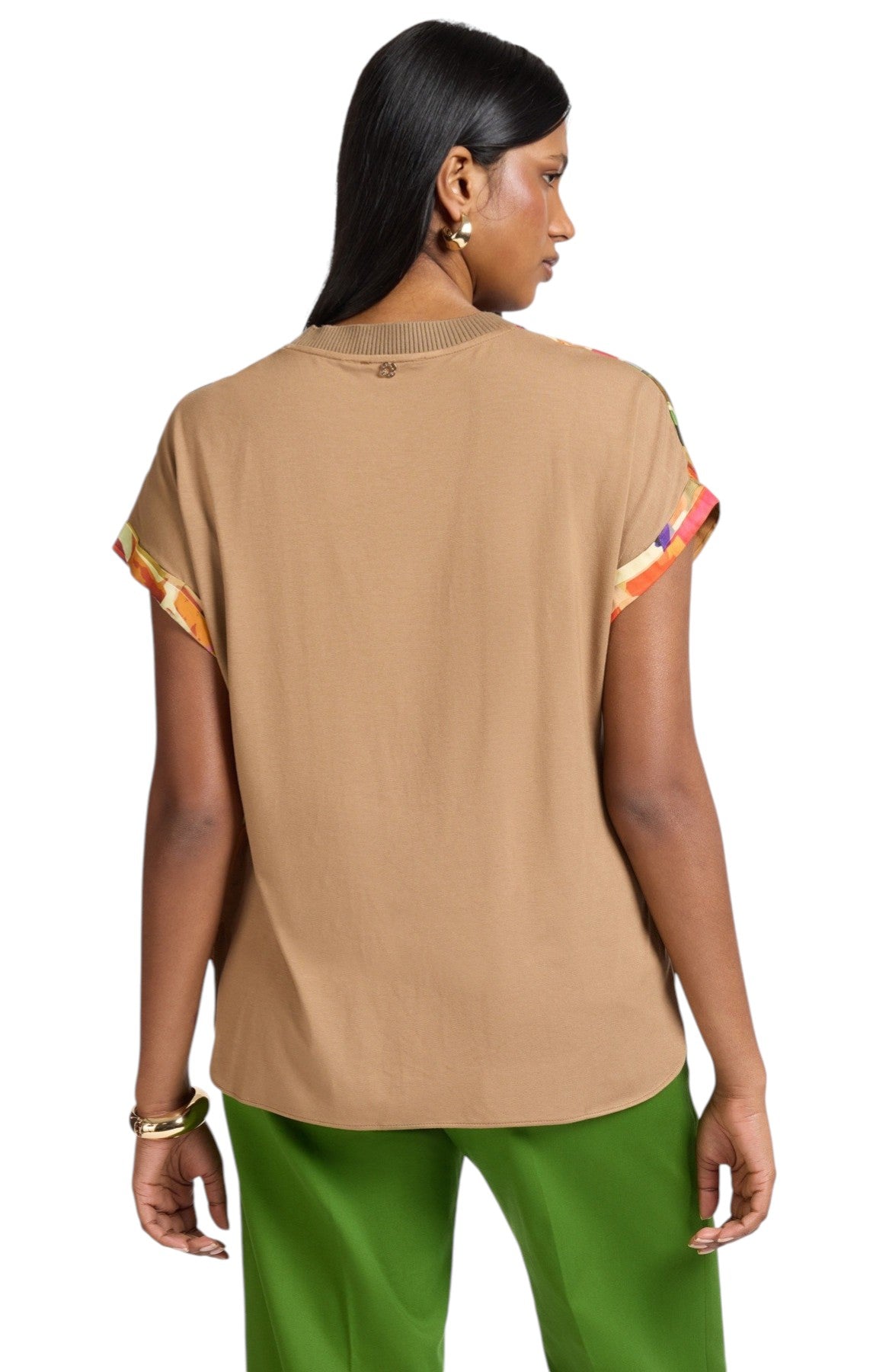 T-shirt Elena Mirò donna G084Z000603N 022 Online Selection Multicolor Oliva<BR/>