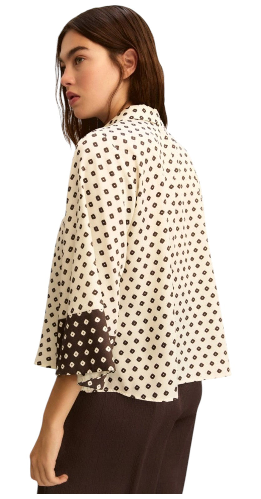 Camicia Emme di Marella donna SEVERO007 fantasia con rombi Burro<BR/>