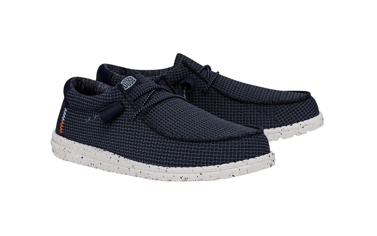 Mocassini Hey Dude uomo 40403 410 Wally Sport Mesh Blu Navy<BR/>