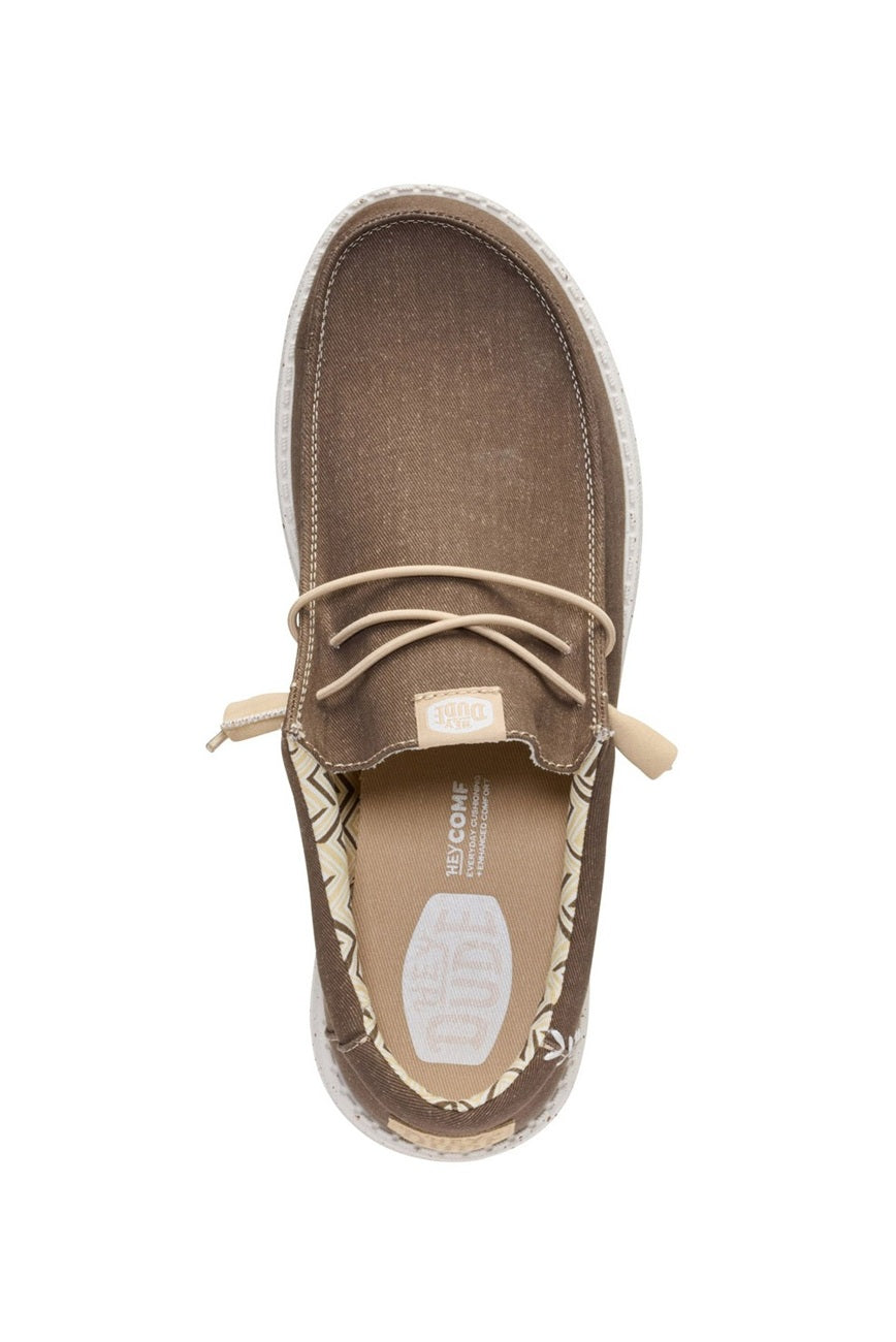 Mocassini Hey Dude uomo 40700 2LN Wally Stretch Canvas Brown Marrone