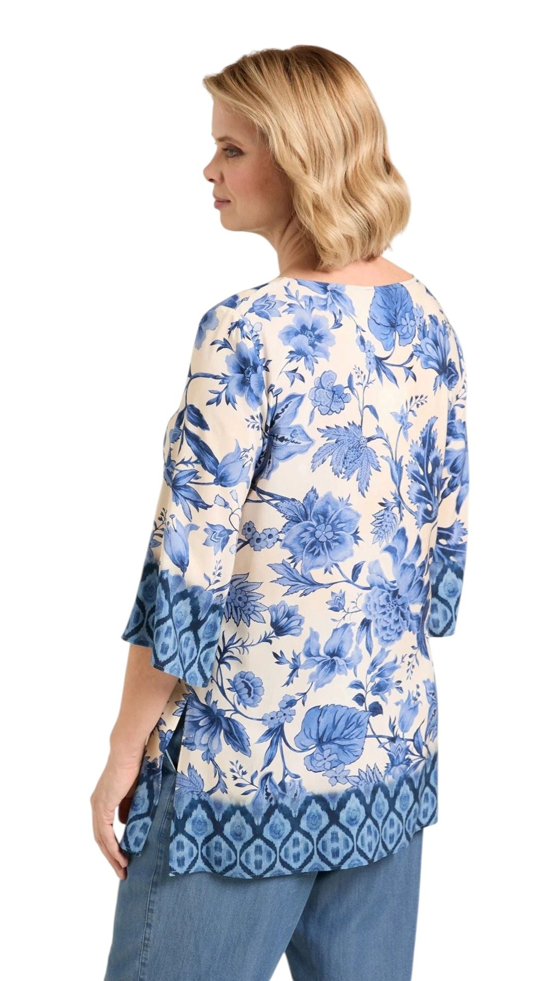 Caftano Luisa Viola donna 2022F001898N 001 Mara Venier Fantasia Blu Azzurro<BR/>