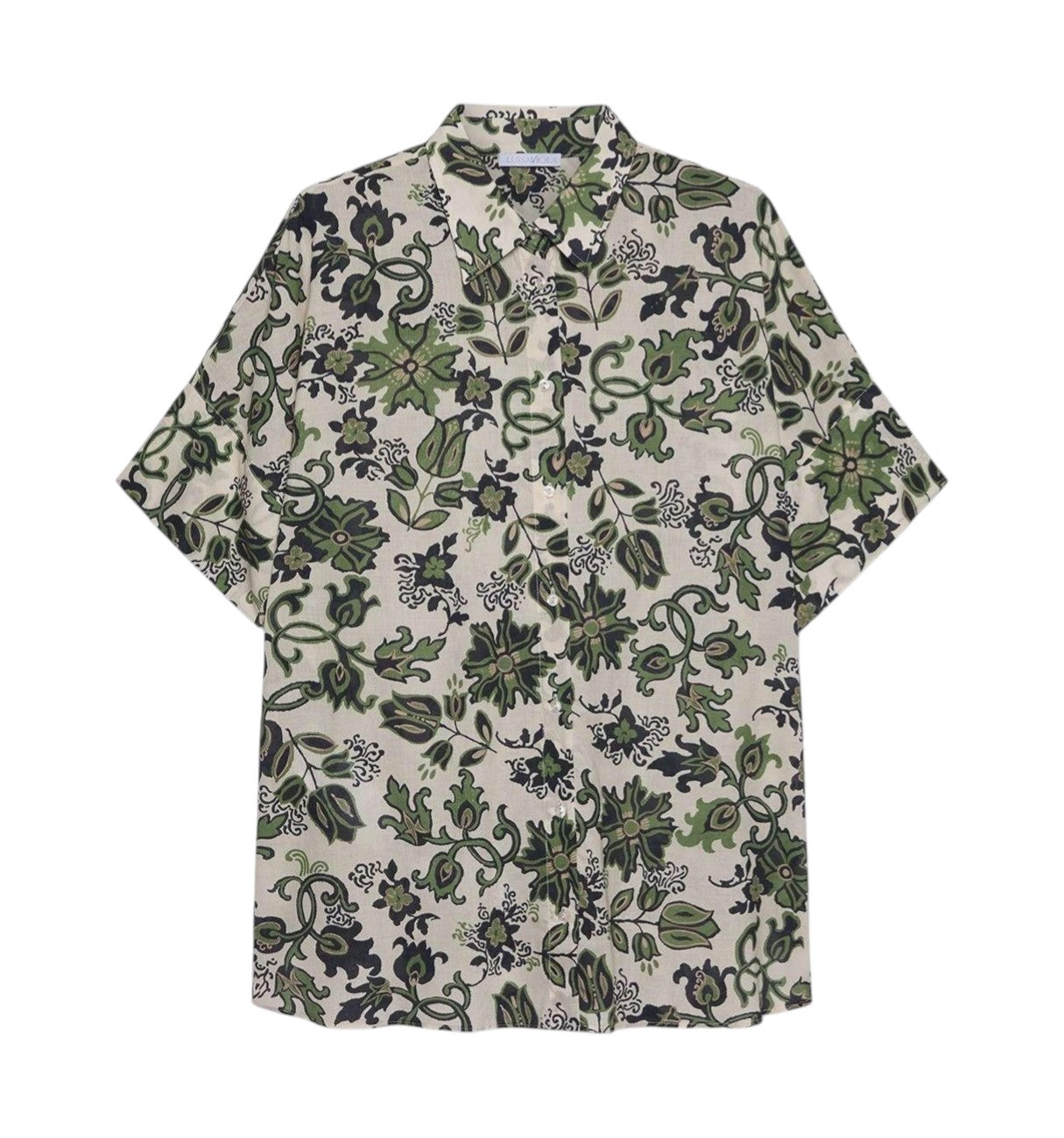 Camicia Luisa Viola donna 5007F000837N 041 Mara Venier Avorio Verde Nero<BR/>