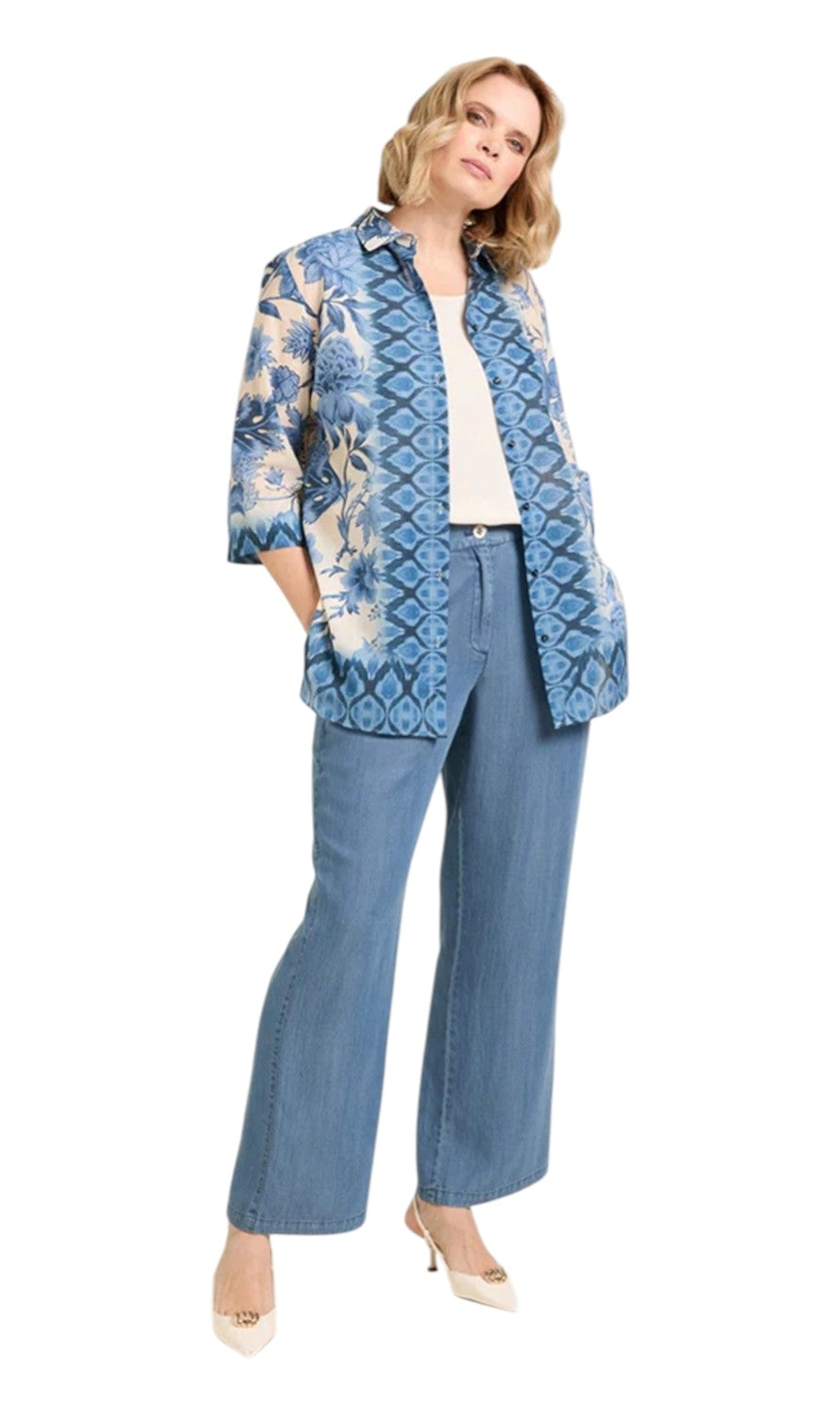 Camicia Luisa Viola donna 5010F000841N 001 Fantasia Blu Azzurro <BR/>