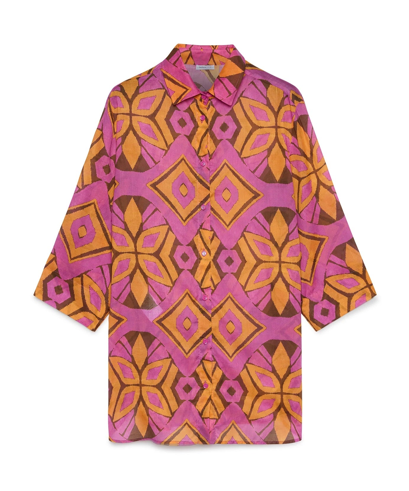 Camicia Luisa Viola donna 5010F100842N 001 Fantasia Arancio Fucsia <BR/>