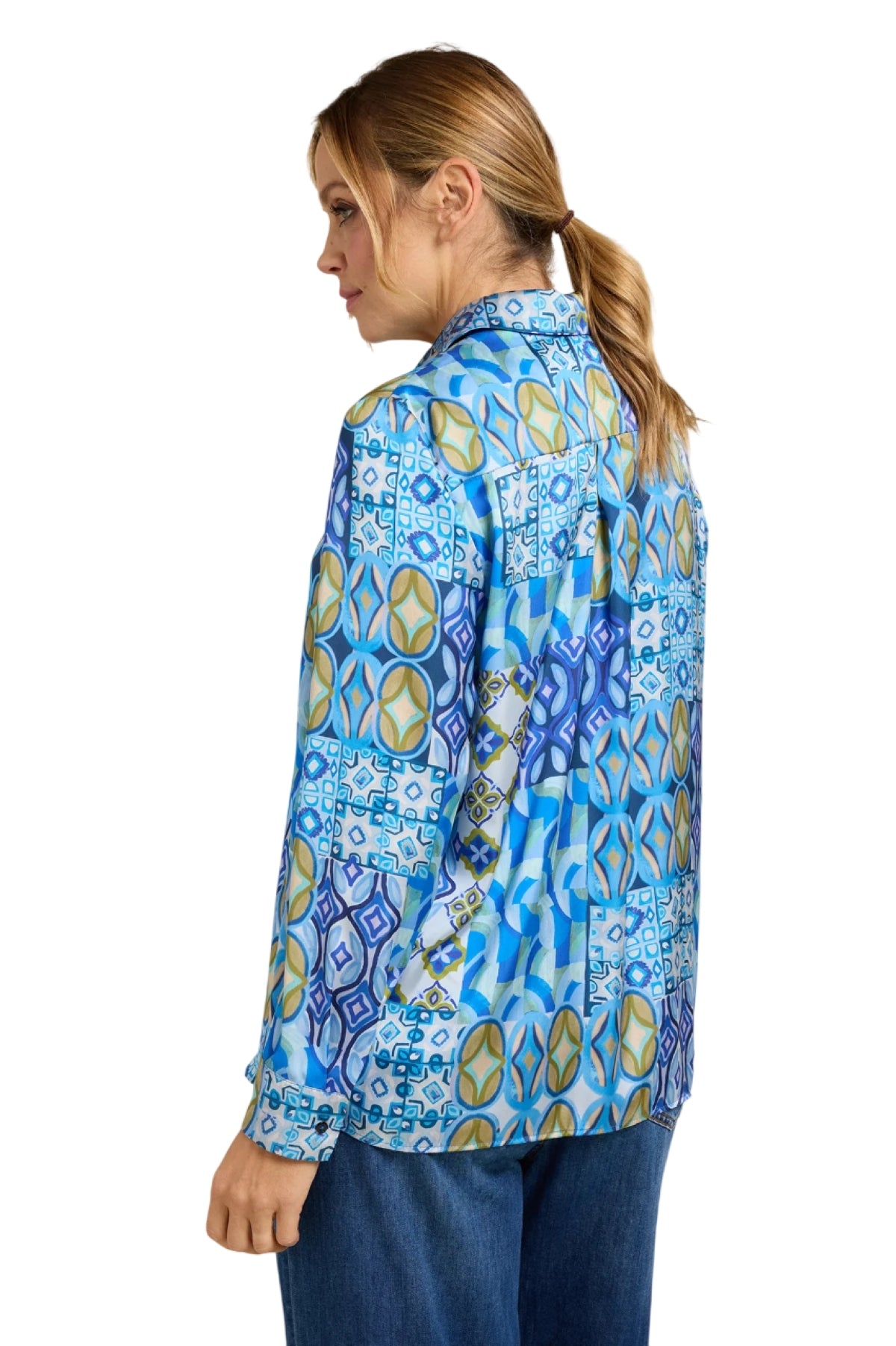 Camicia Luisa Viola donna 5039F000808N001 Performance Collection azzurro fantasia <BR/>