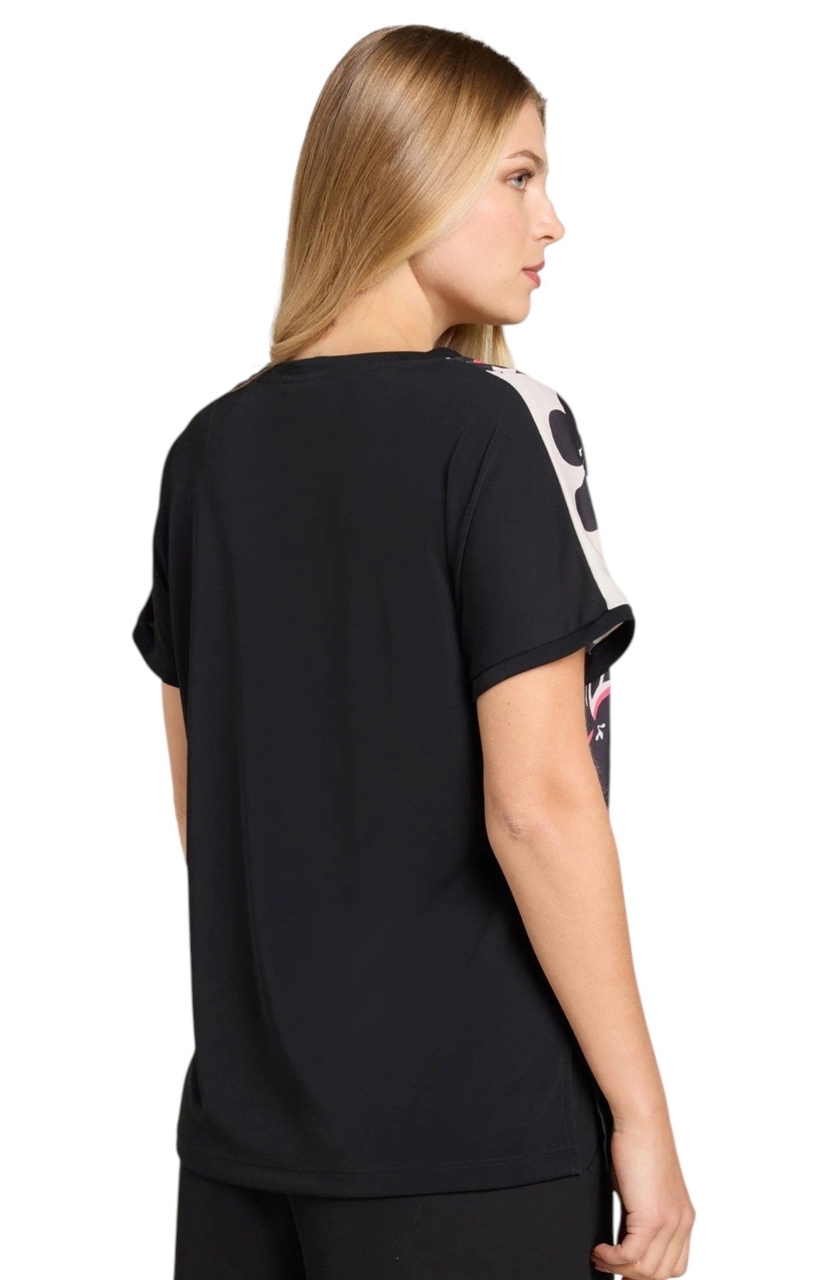T-shirt Luisa Viola donna G078L008697N 033 Performance Fantasia Nero Beige<BR/>