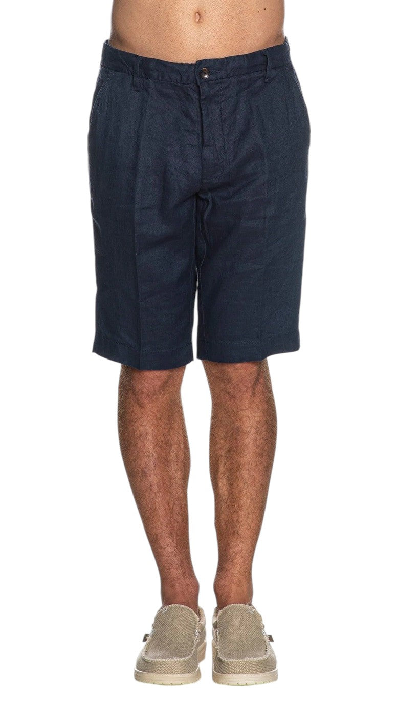 Bermuda Markup uomo MK15203 Reg Linen modello chino Blu navy<BR/>