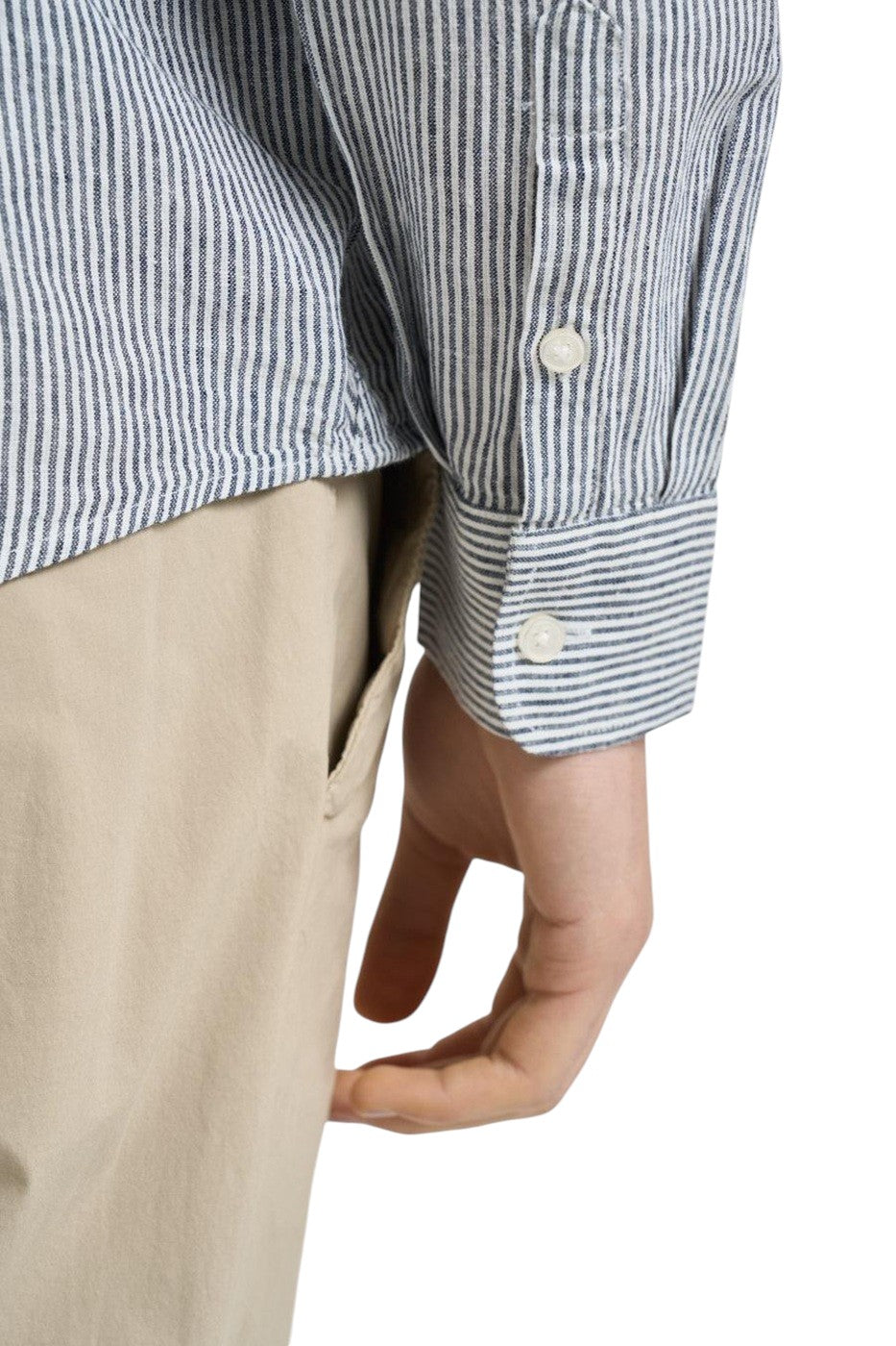 camicia collo francese rigata uomo