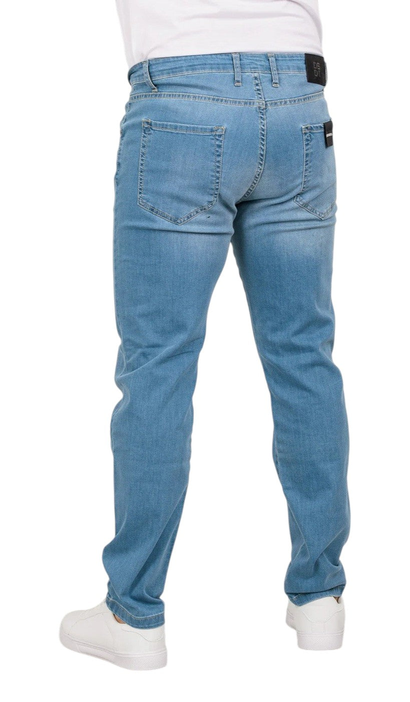 Jeans Moro uomo MEJ2664 5 tasche stretch Denim chiaro<BR/>