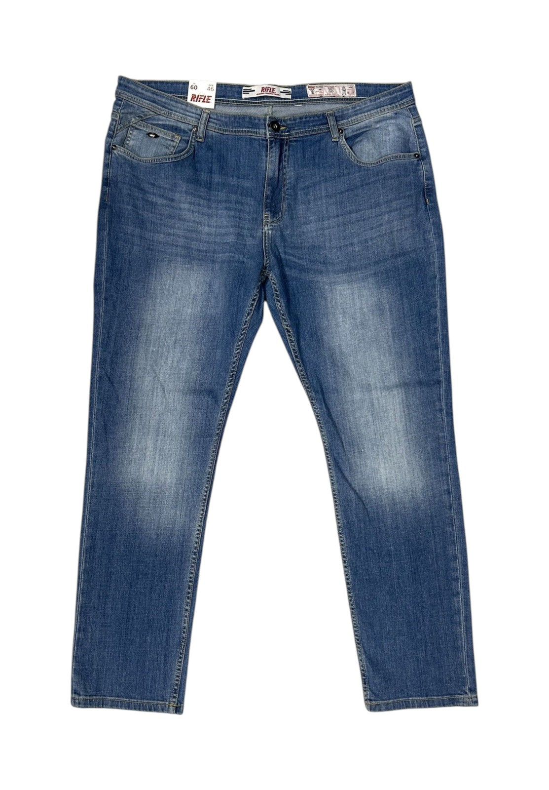 Jeans Rifle uomo RF576 a 5 tasche cotone stretch denim Blu <BR/>