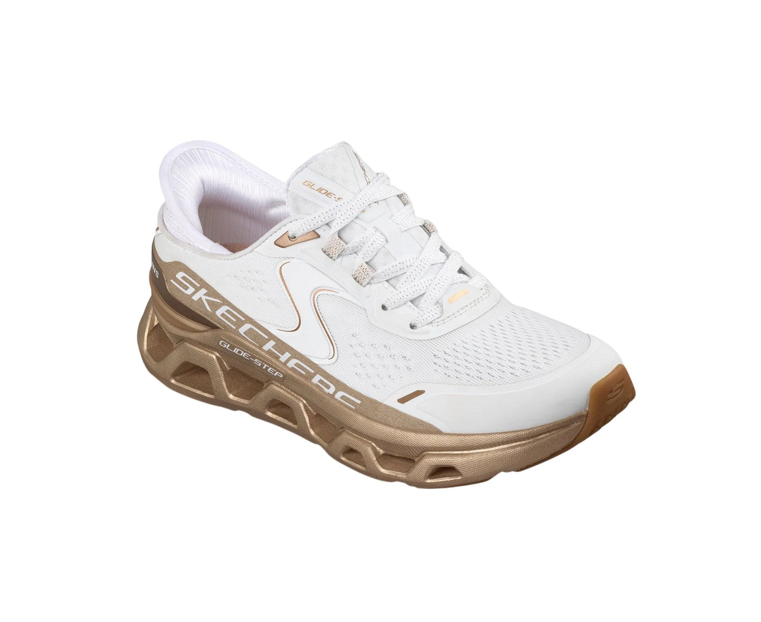 Sneakers Skechers donna Slip ins Glide 150514WGD Step Altus Starlight Bianco Oro<BR/>