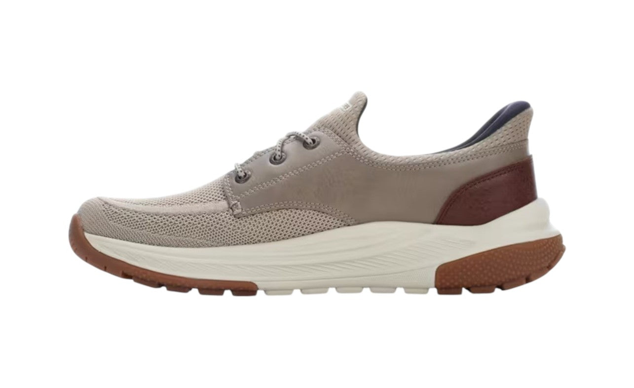 Scarpa Skechers uomo Slip ins Relaxed Fit 205467TPE Meroe Alden Bianco <BR/>