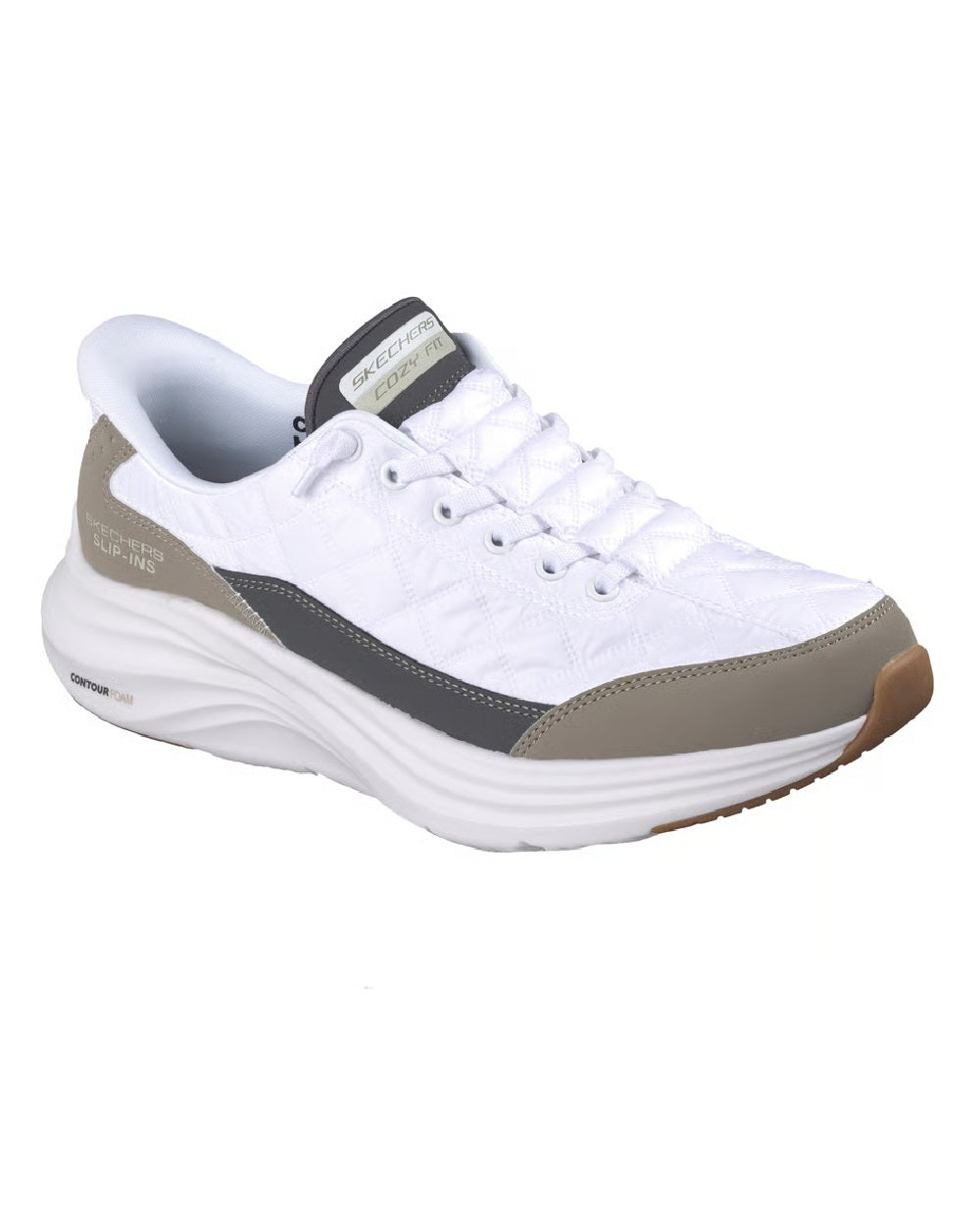 Sneakers Skechers uomo slip ins contour foam 232619WTP Bianco beige